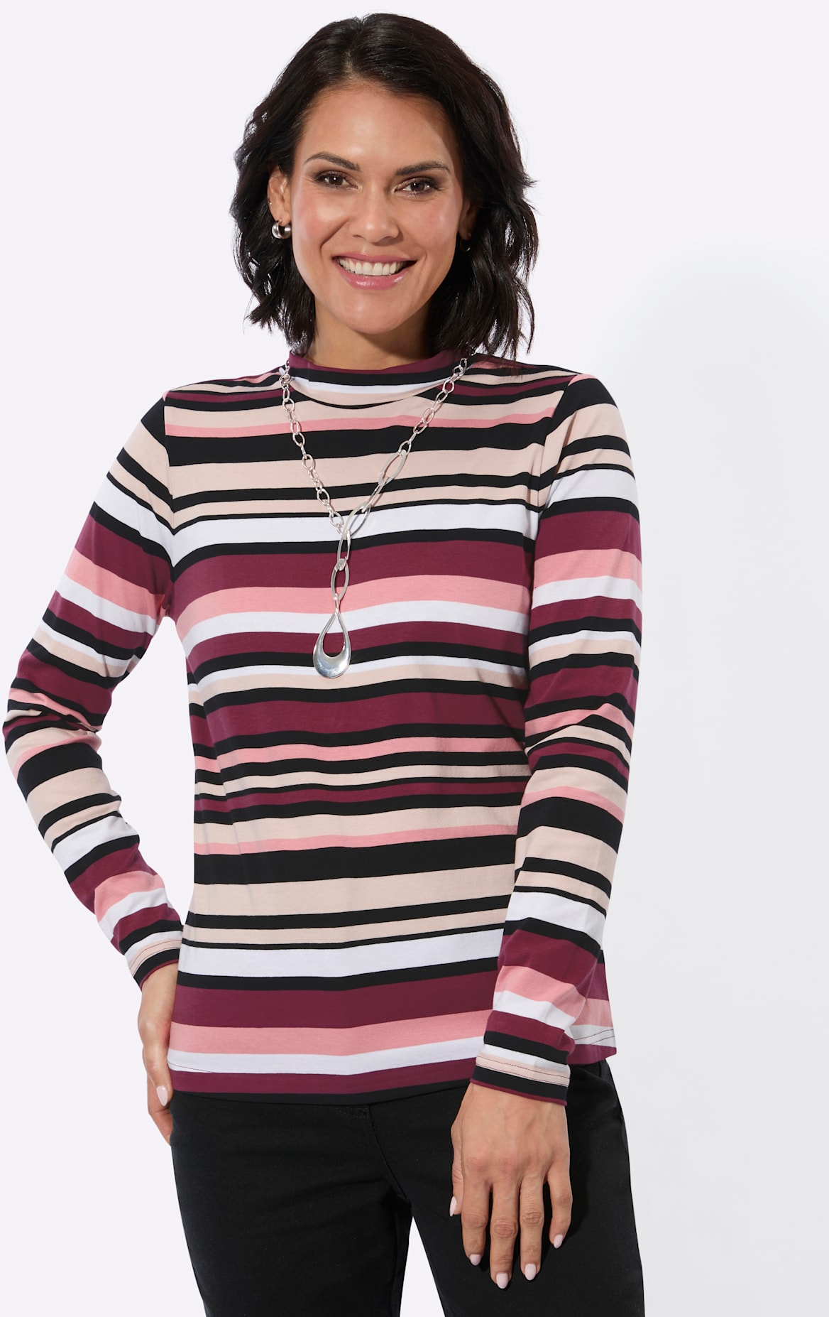 Casual Looks Langarmshirt "Stehkragen-Shirt" 1