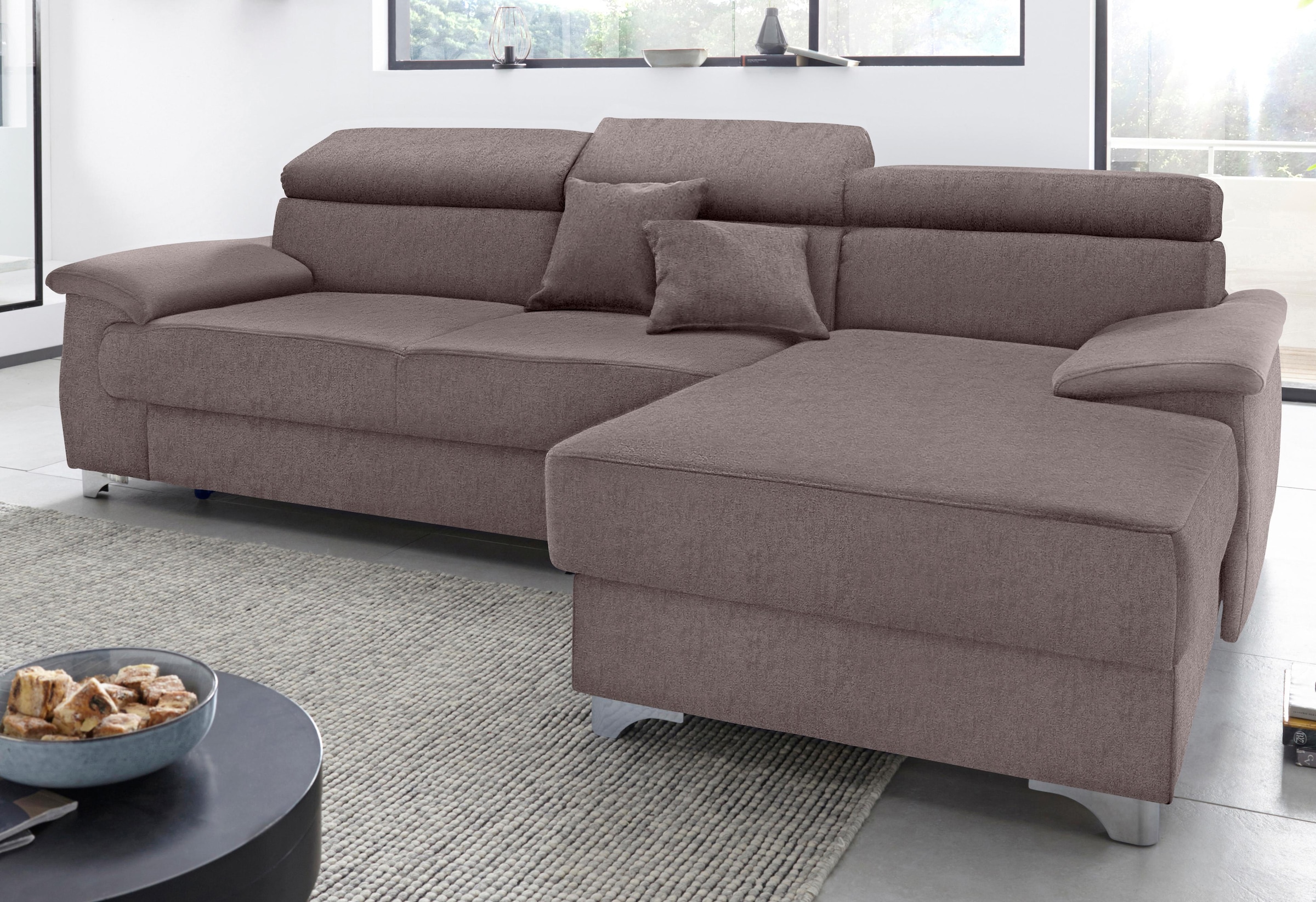 DOMO collection Ecksofa "Mira, inklusive Kopfteilverstellung für mehr Wohlf günstig online kaufen