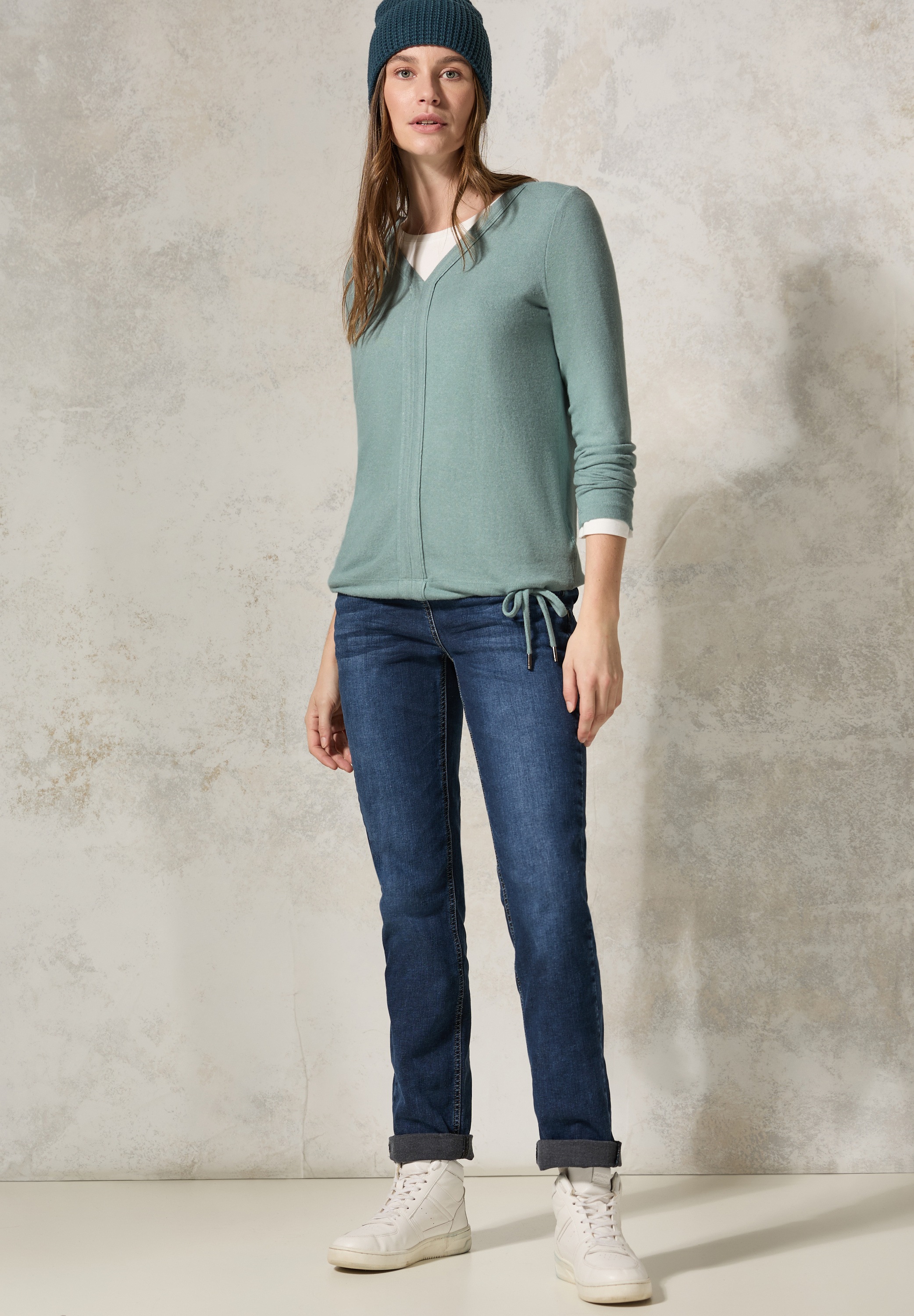 Cecil Langarmshirt, aus strecthigem Viskosematerial