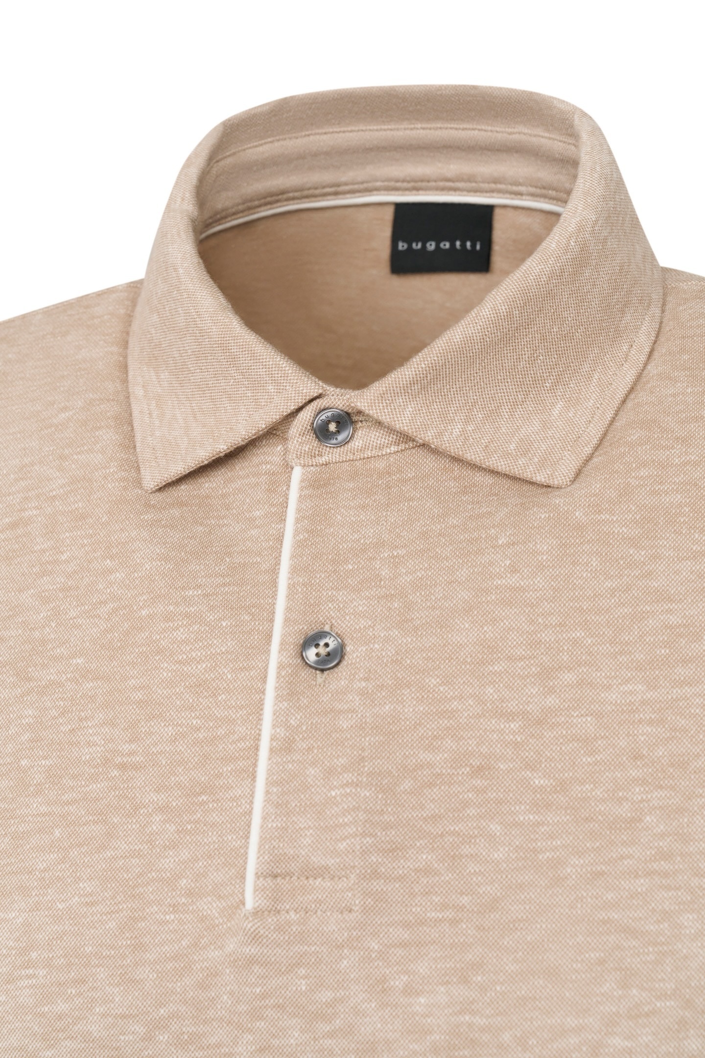bugatti Poloshirt, aus Baumwoll-Leinen-Mischung