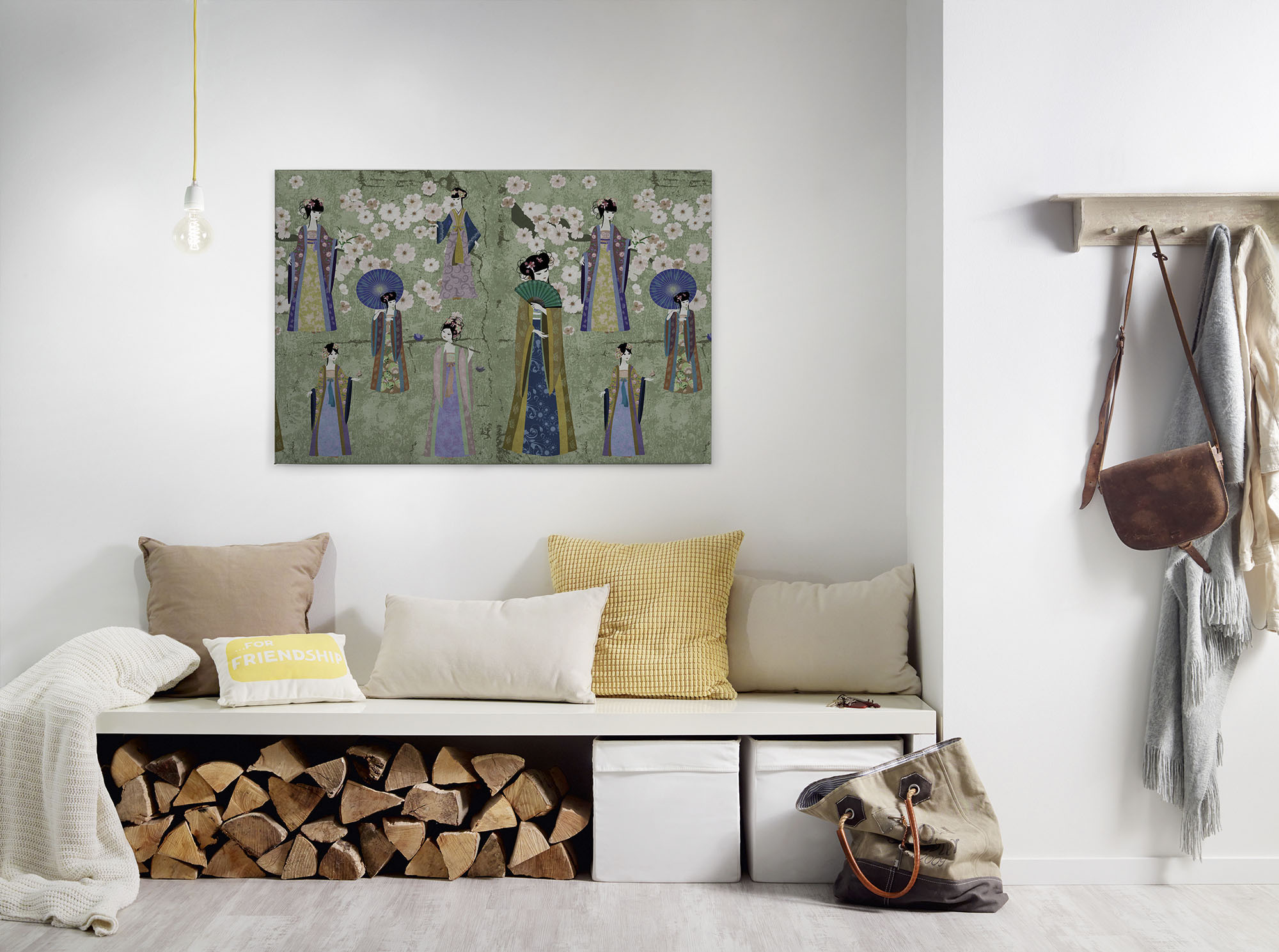 A.S. Création Leinwandbild "kimono" Gemälde Kunst 1 Stk. tlg. Keilrahmen Bild Asiatisch Leinwand-Bild Wohnzimmer modern Wandbild