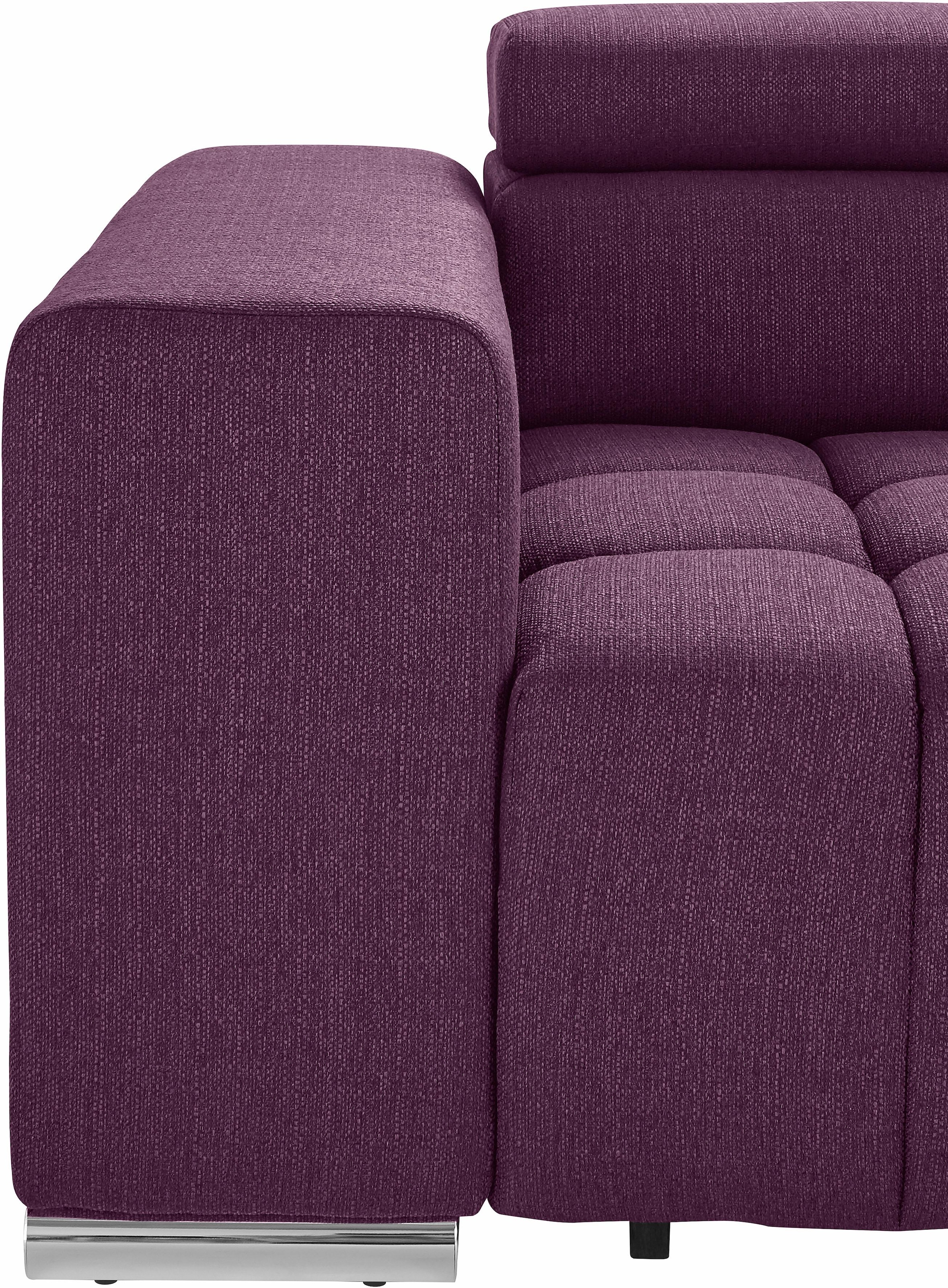 exxpo - sofa fashion Ecksofa »Elias, aktuelle Kreuzsteppung im Sitz, bequem, L-Form«, mit Kopf- bzw. Rückenverstellung, wahlweise mit Bettfunktion