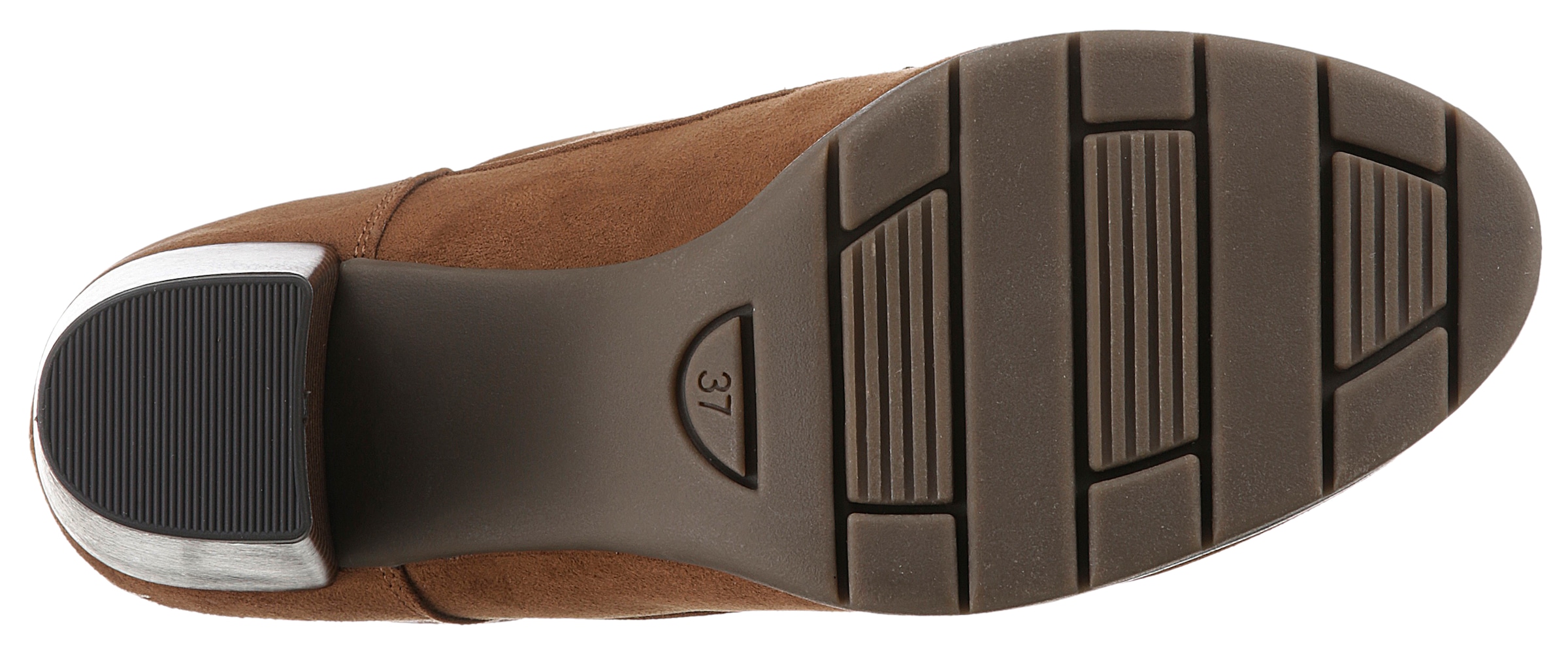 MARCO TOZZI Ankleboots, Blockabsatz, Trachtenmode, Schnürstiefelette mit Label an der Ferse