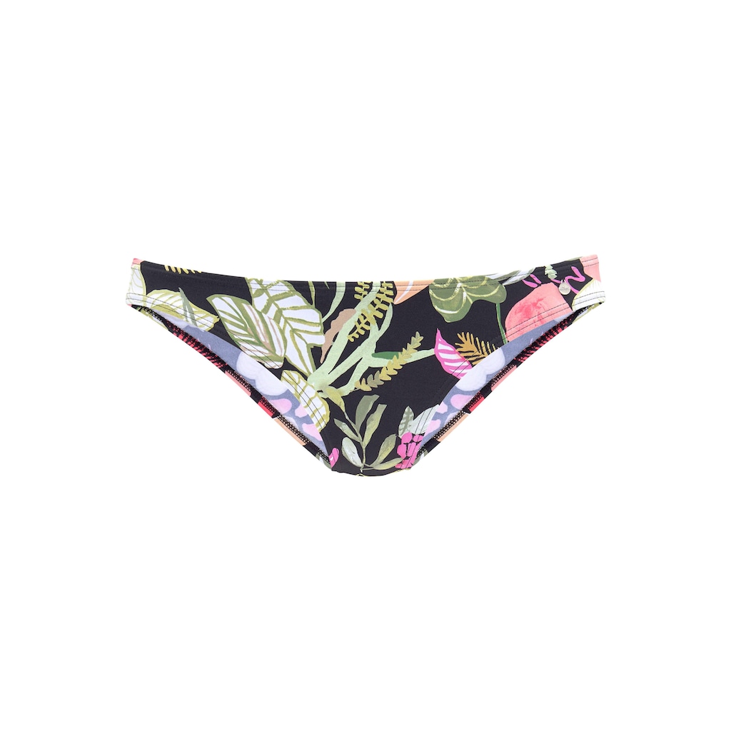 Damenmode Damenbademode s.Oliver Bikini-Hose »Herbst«, mit floralem Design schwarz-bedruckt