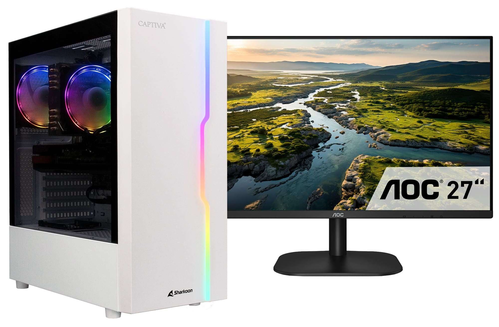 CAPTIVA Business-PC-Komplettsystem "Power Starter R78-402 TFT Bundle", Microsoft Windows 11 Home (64 Bit), 32 GB RAM 2.000 GB SSD, weiß,