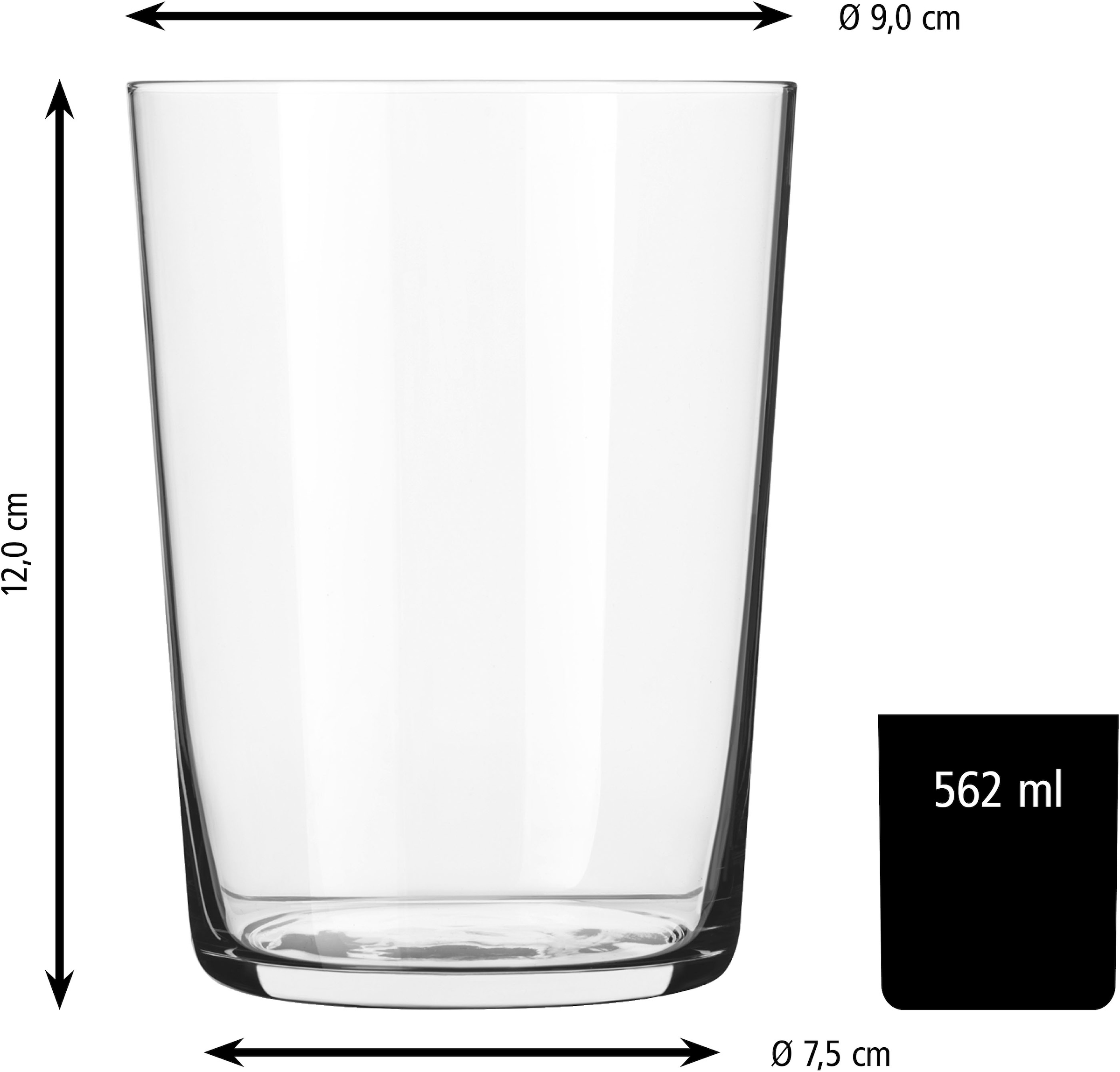 LIBBEY Gläser-Set »Libbey Cooler Glas, 12er Set -CIDRA-«, (Set, 12 tlg.), 562 ml, hochwertig verarbeitet, im modernen Design