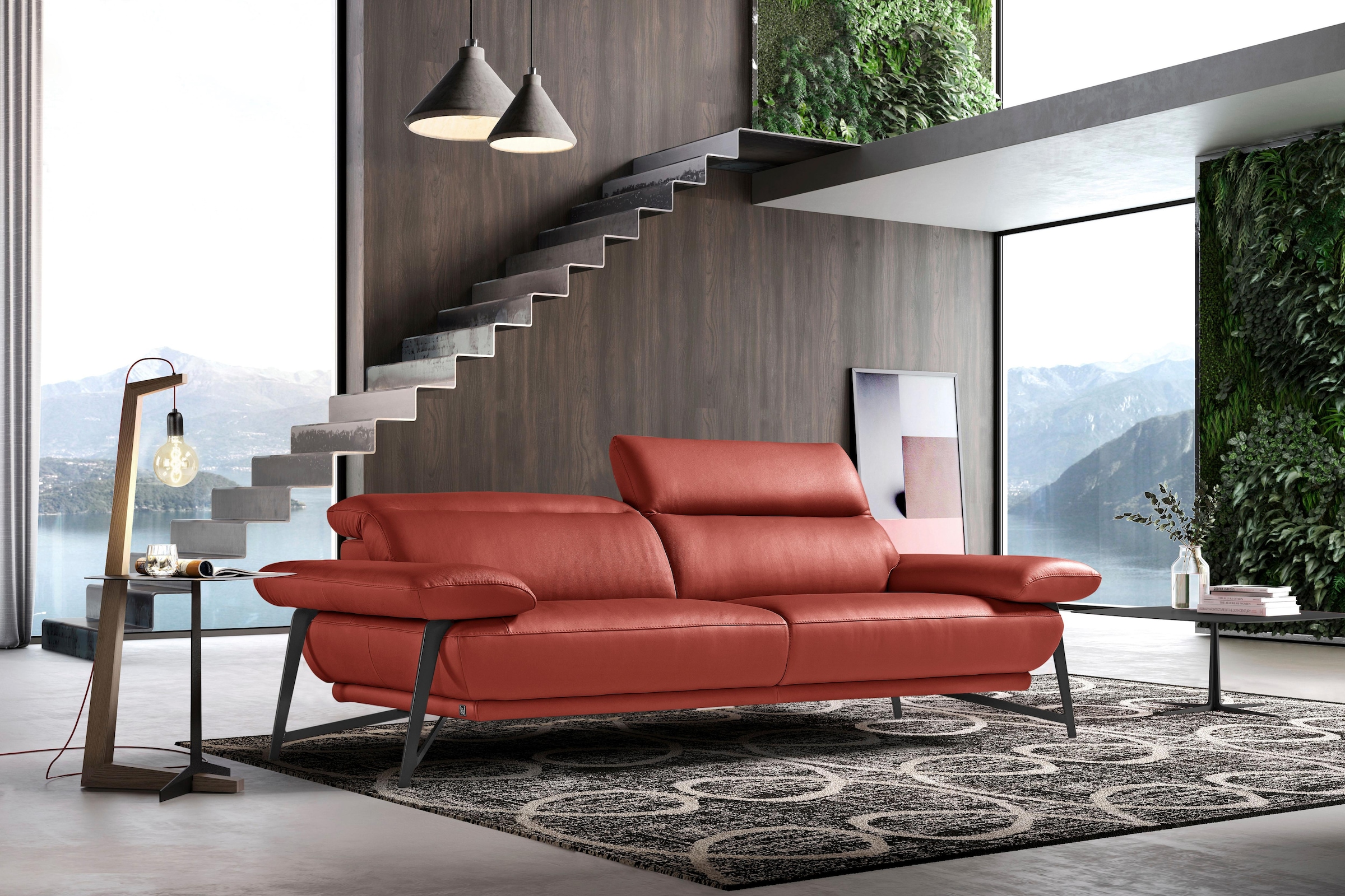 Egoitaliano Polstergarnitur »Anais, Design mit hohem Sitzkomfort für mehr Bequemlichkeit«, Set: bestehend aus Sofa und Ottomane, inkl. Kopfteilverstellung