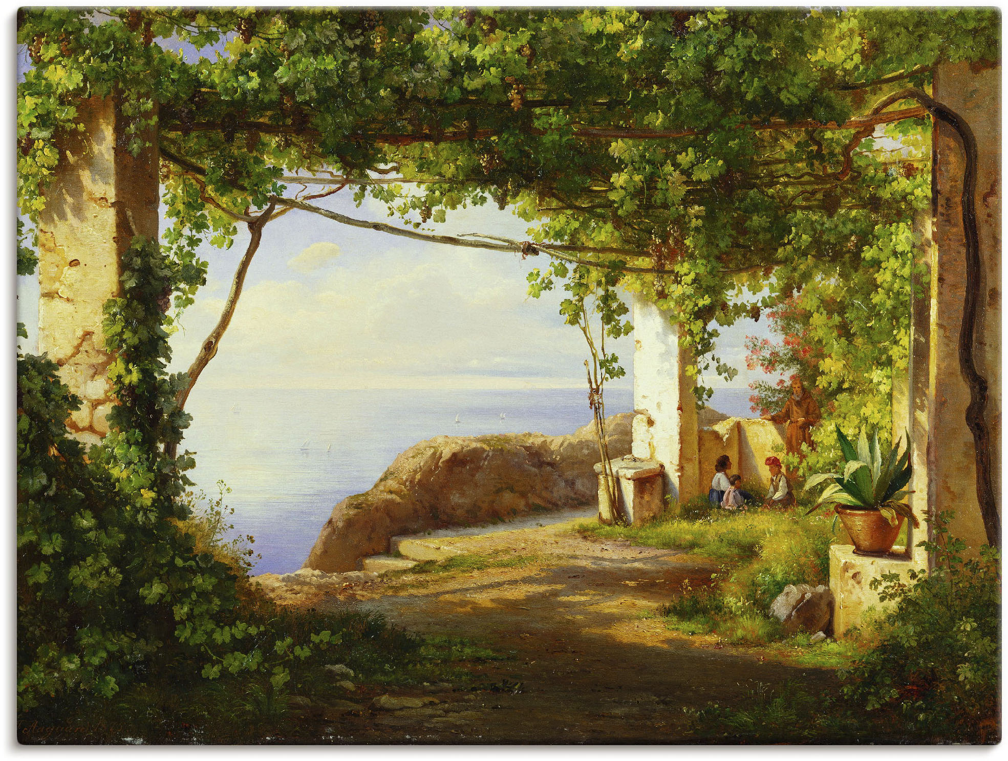 Artland Leinwandbild "Sorrento. 1875" Garten 1 Stk. tlg. auf Holzrahmen gespannt