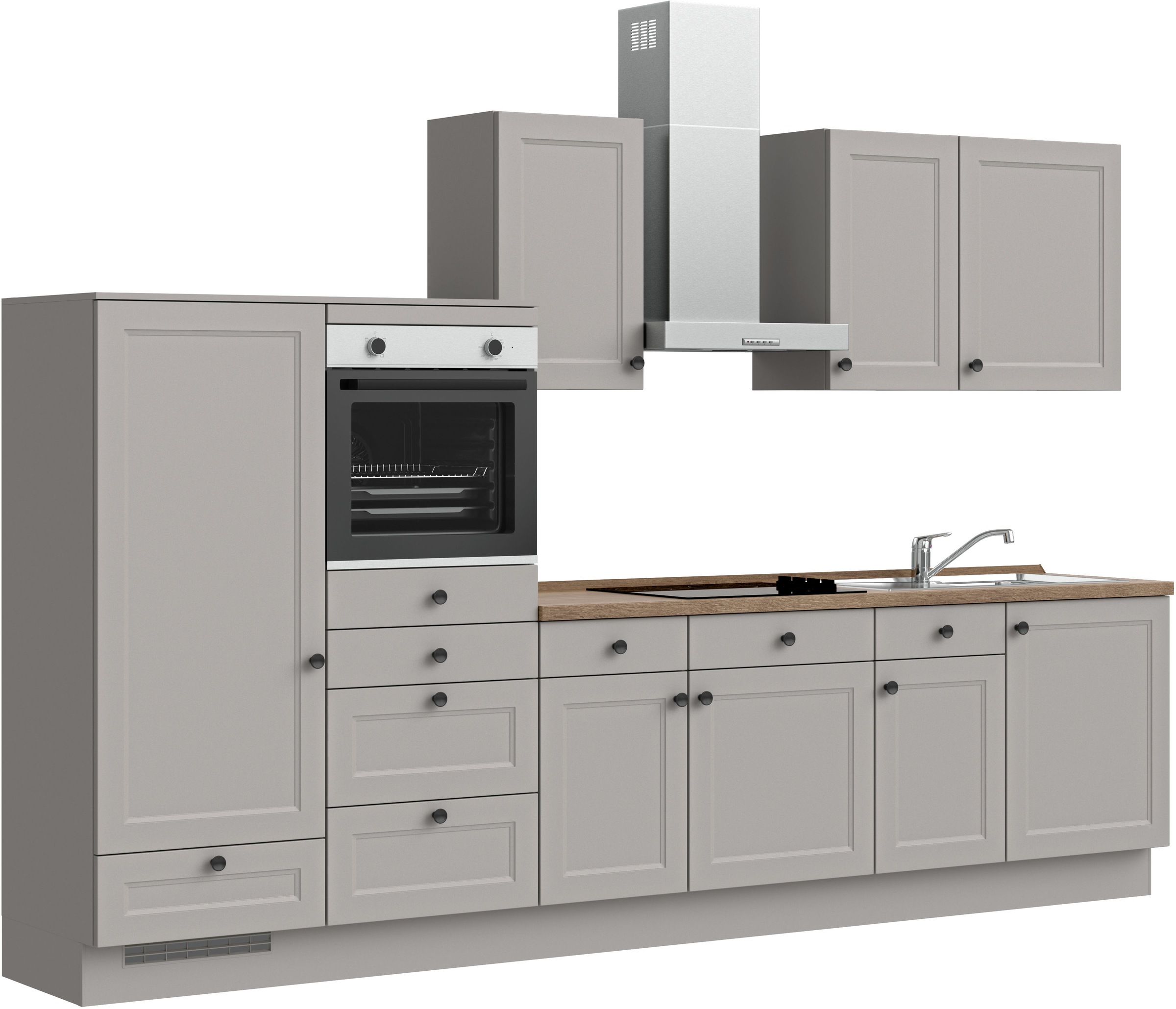 nobilia® Küchenzeile »"Cascada I"«, vormontiert, Ausrichtung wählbar, Breite 330 cm, wahlw. mit E-Geräten
