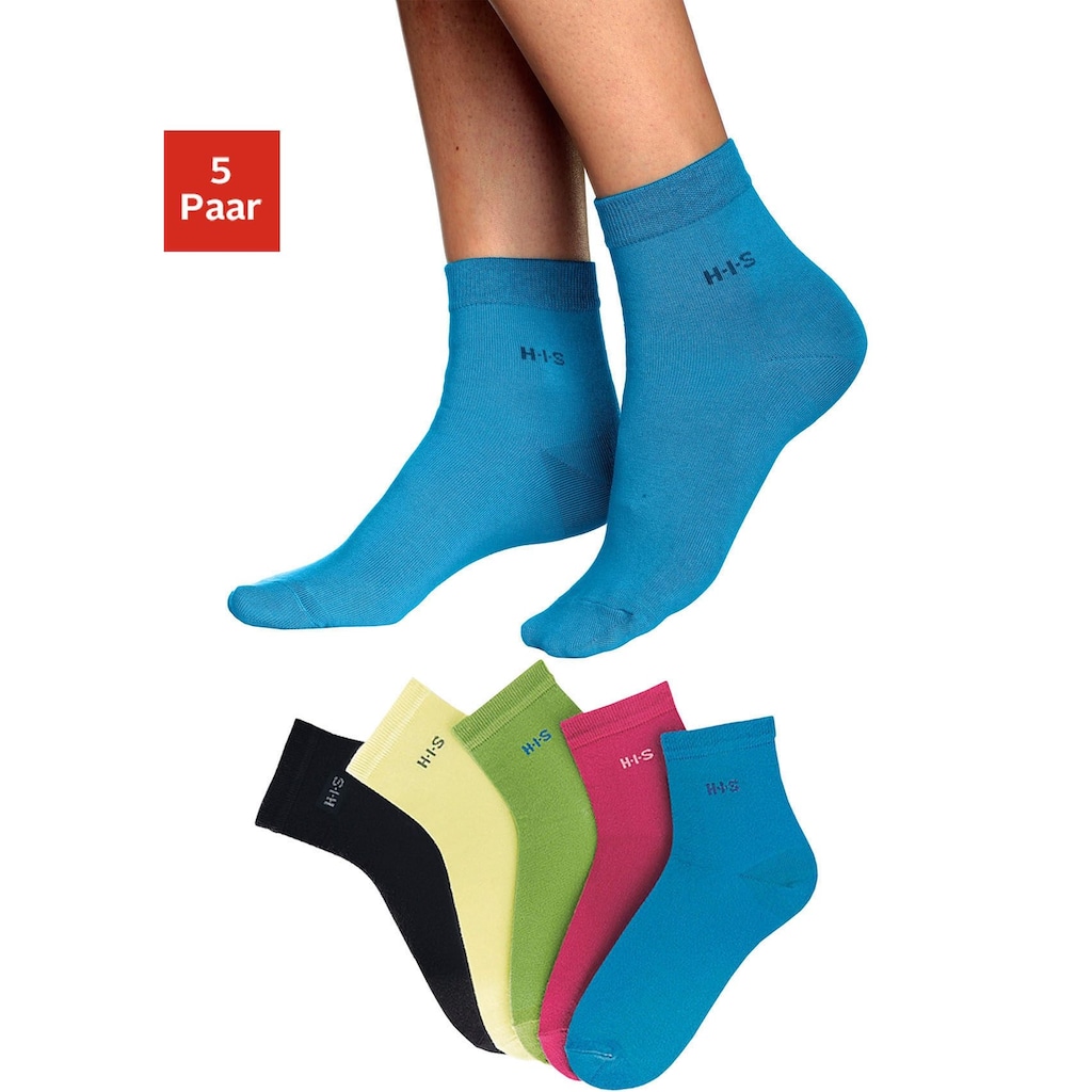 H.I.S Kurzsocken, (Set, 5 Paar), mit Bündchen über dem Knöchel