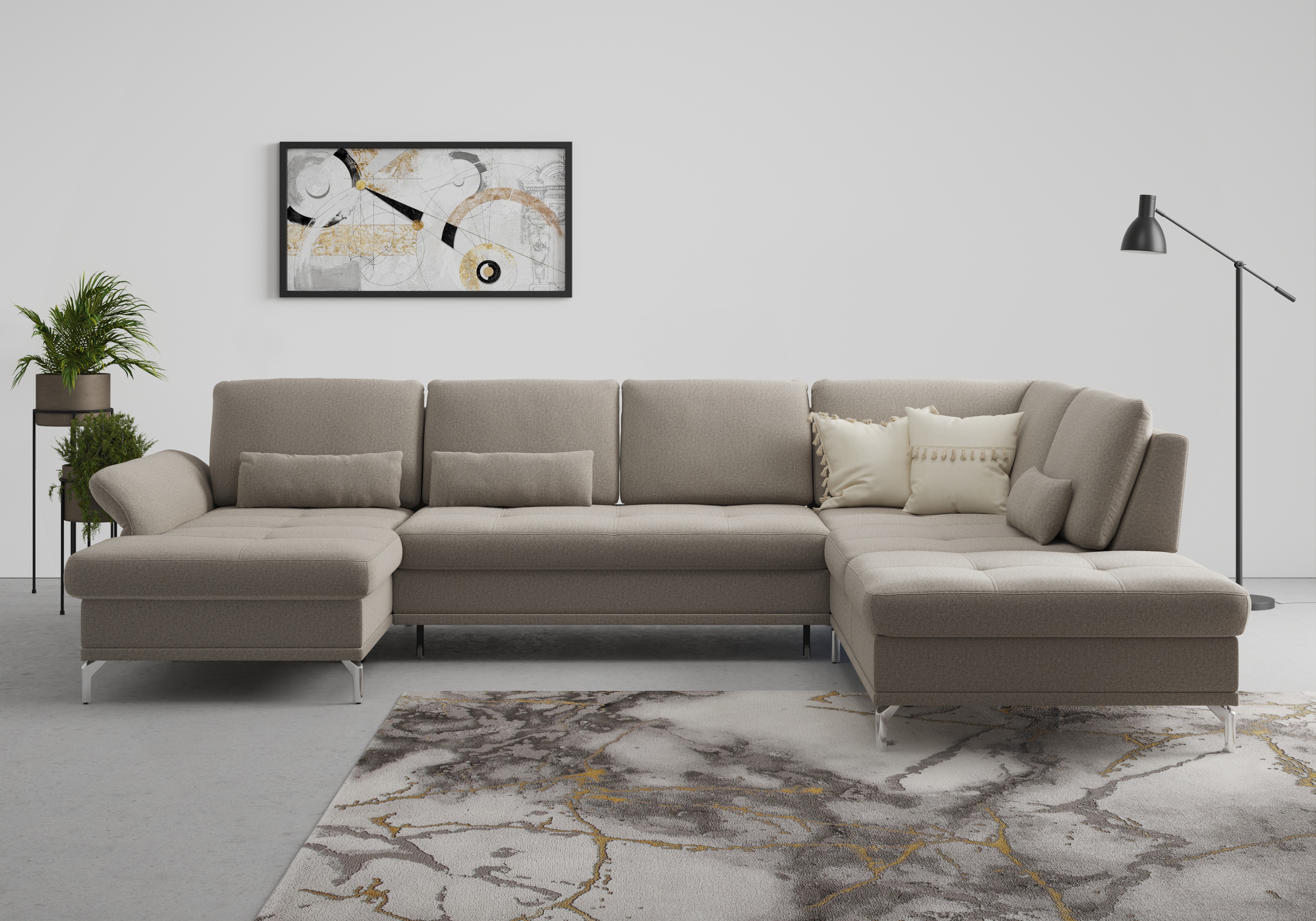 Thumbnail - INOSIGN Wohnlandschaft "Palm Beach U-Form" Federkern, mit Sitztiefenverstellung, wahlweise mit Bettfunktion