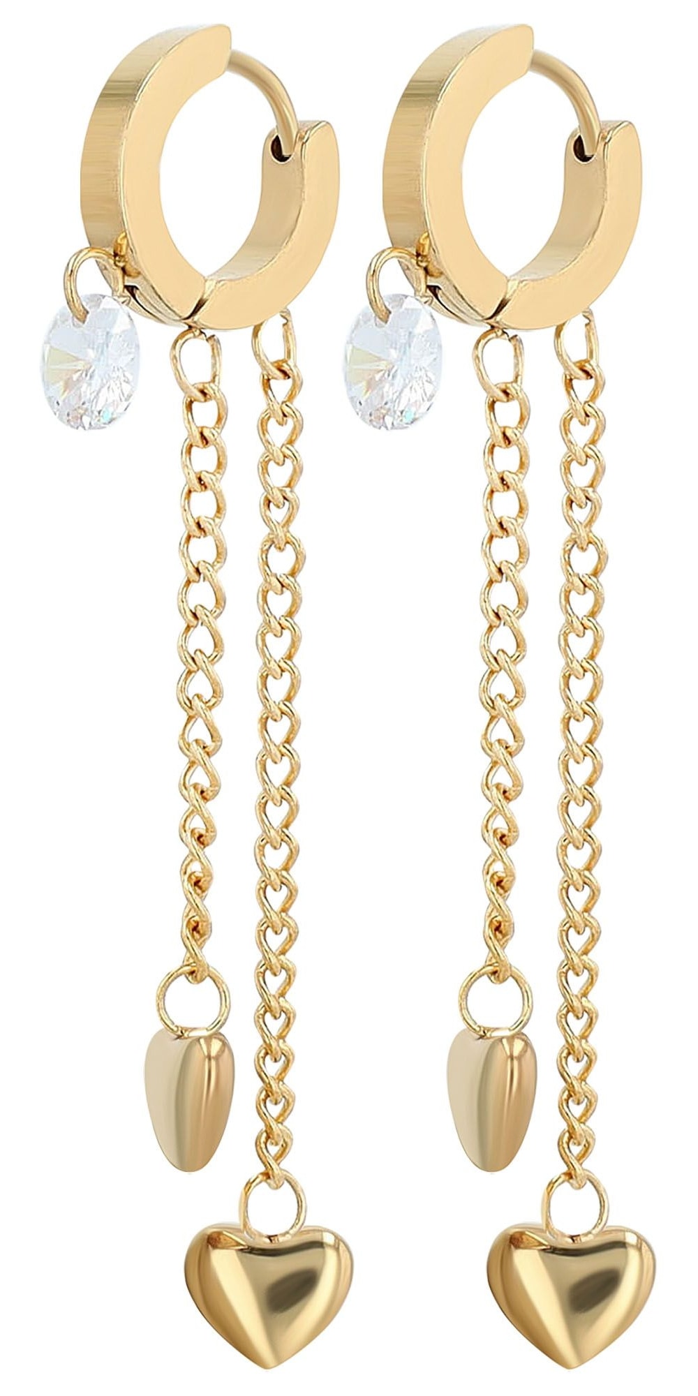 Adelia´s Kettenanhänger »Damen Anhänger – Herzanhänger aus Edelstahl mit Strass Steinchen«  Zum Verschenken – passend für viele Anlässe