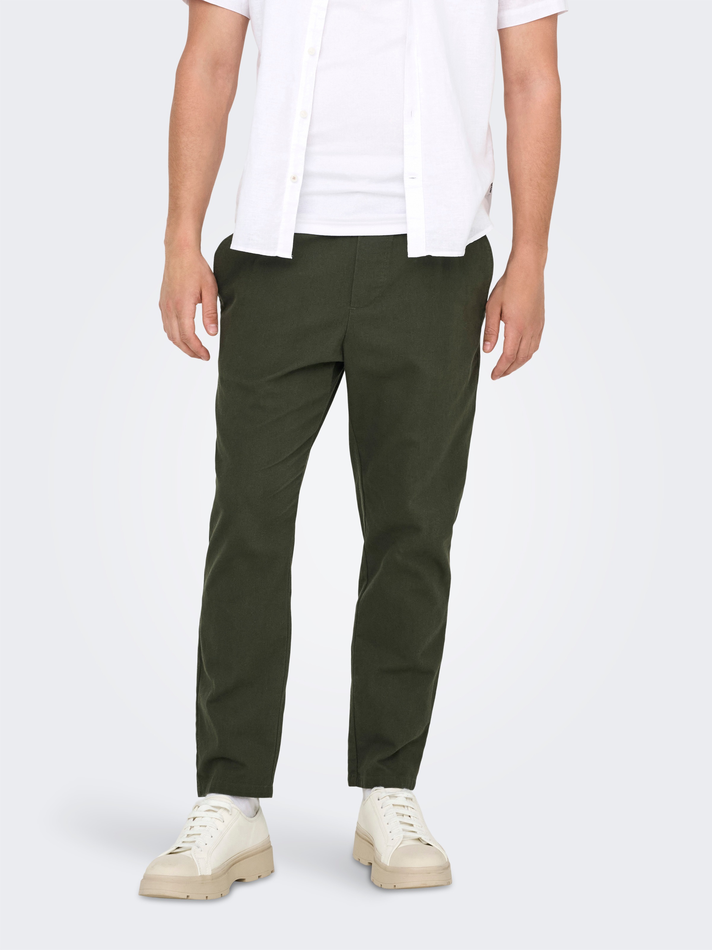 ONLY & SONS Stoffhose "ONSLINUS CROP 0007 COT LIN PNT NOOS", mit Leinen günstig online kaufen