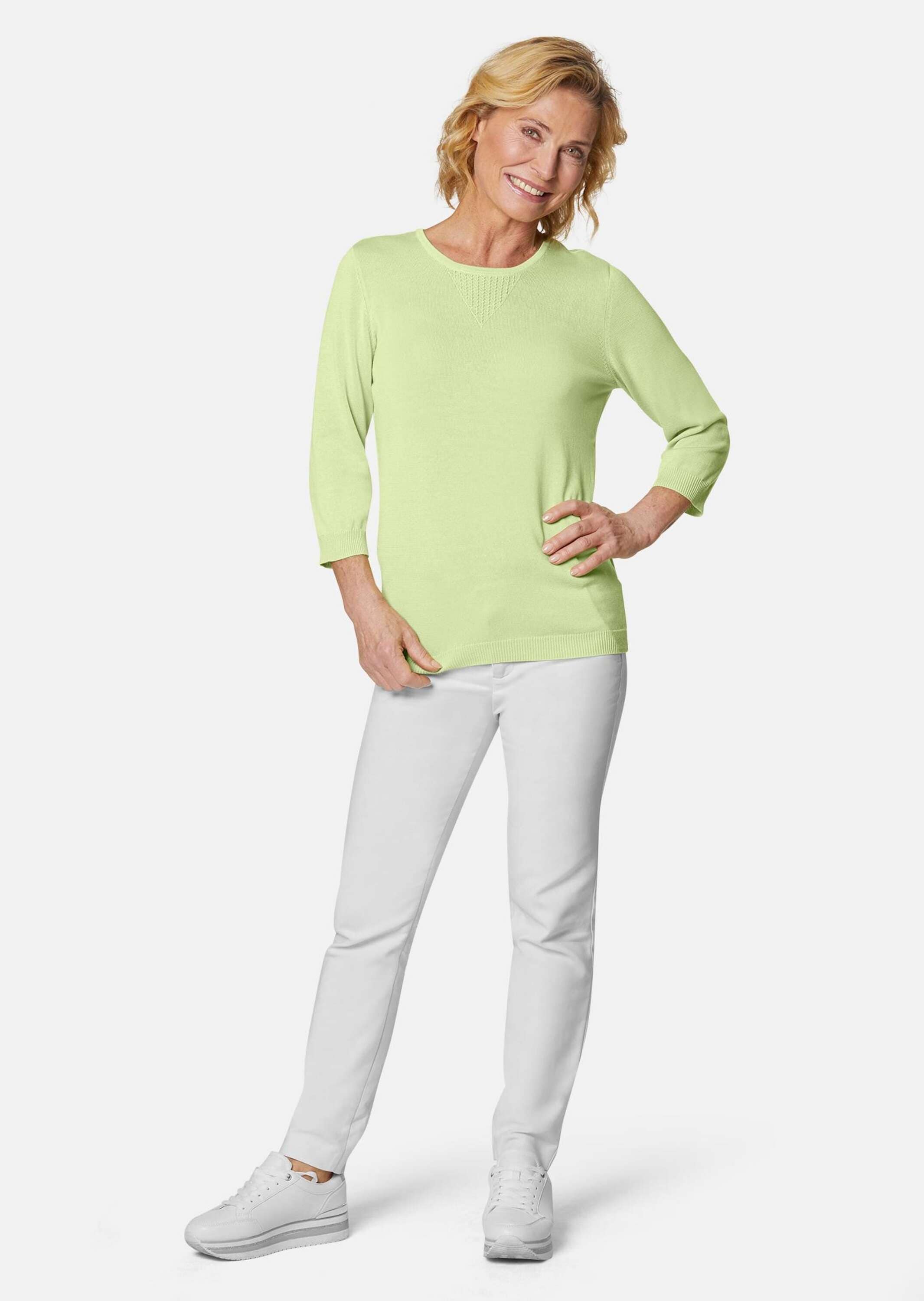 GOLDNER 3/4 Arm-Pullover »Strickpullover mit Ajourmuster« Ohne