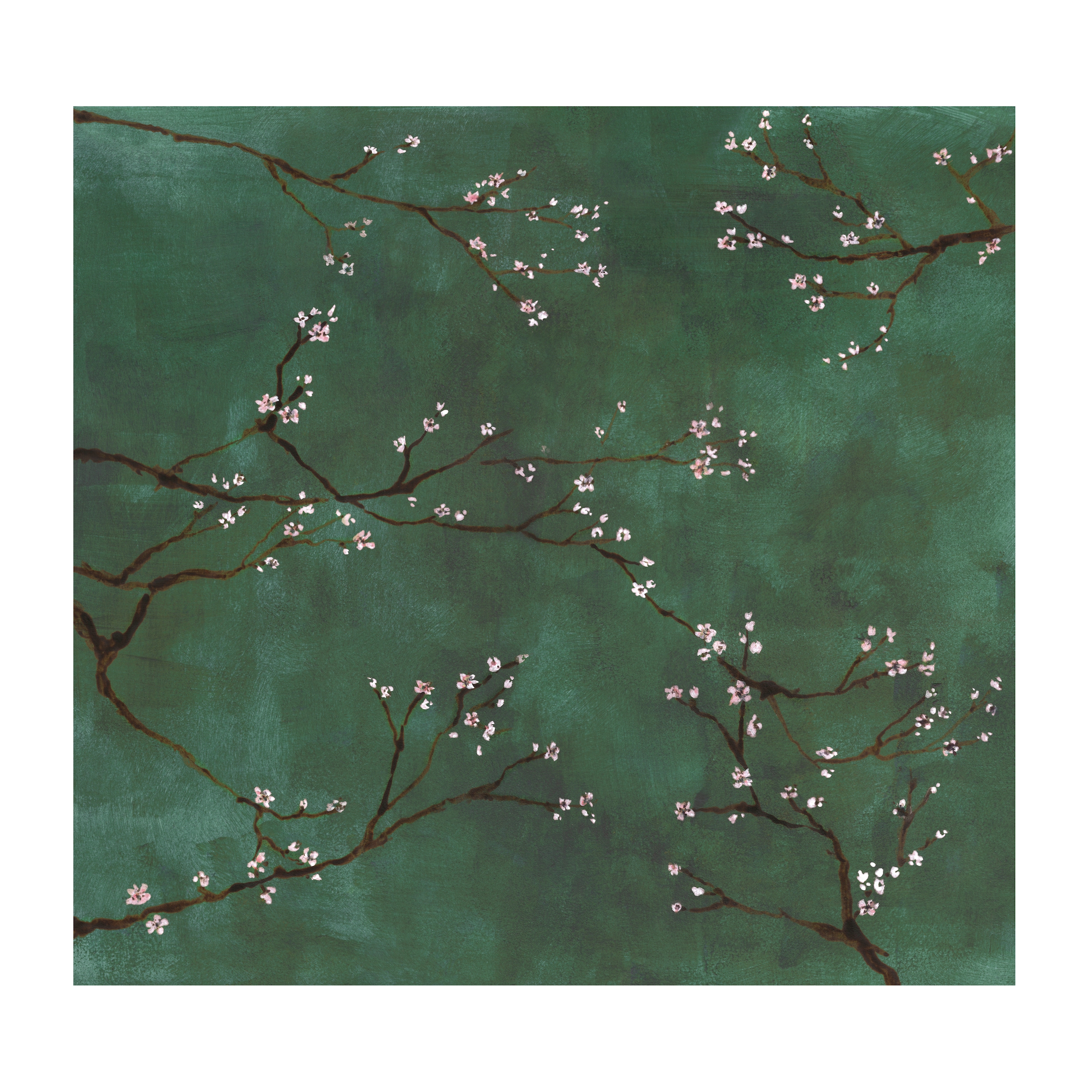 Superfresco Easy Fototapete "Chinesische Blüte" botanisch glatt Grün - 300x280cm