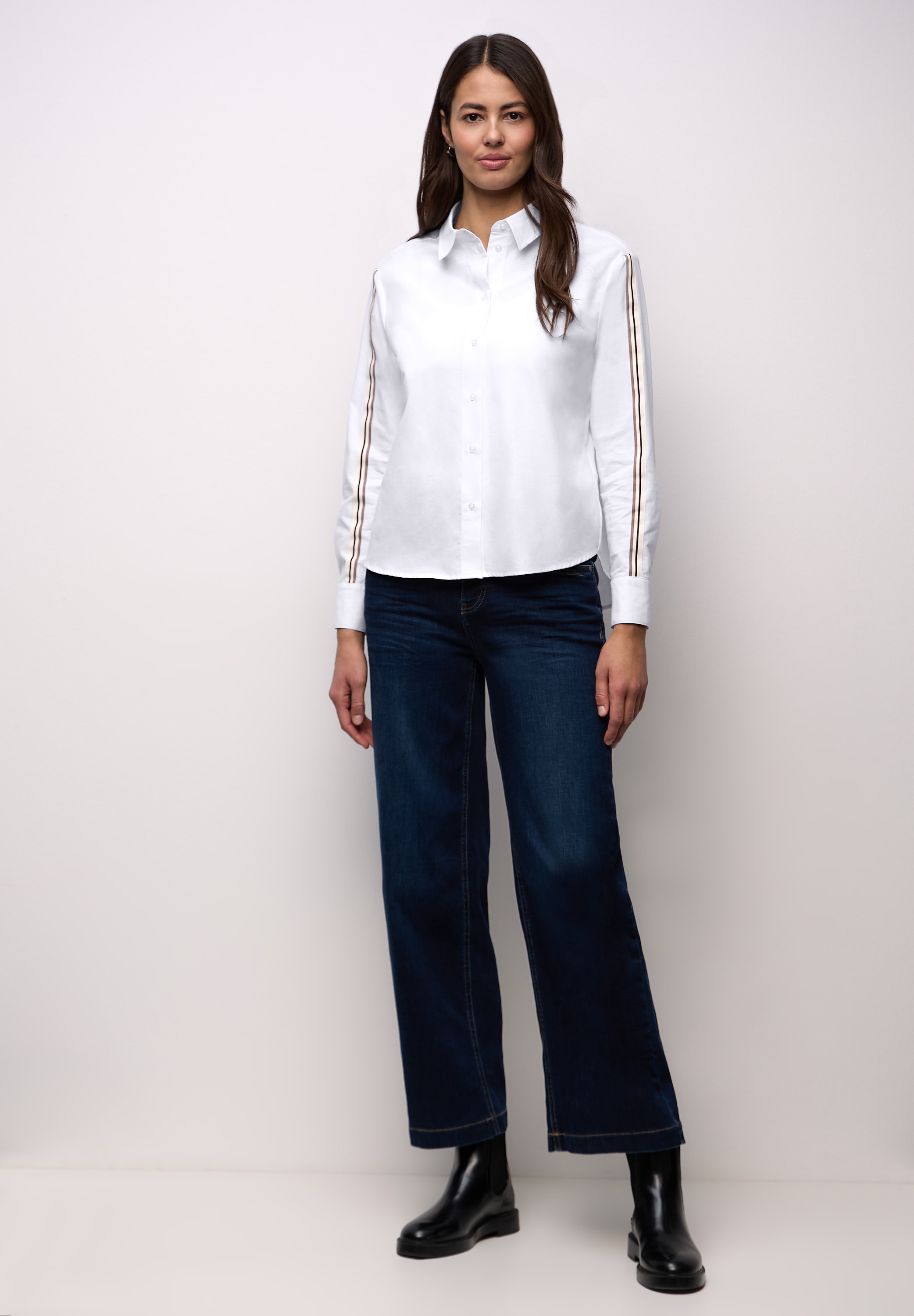 STREET ONE Langarmbluse aus reiner Baumwolle