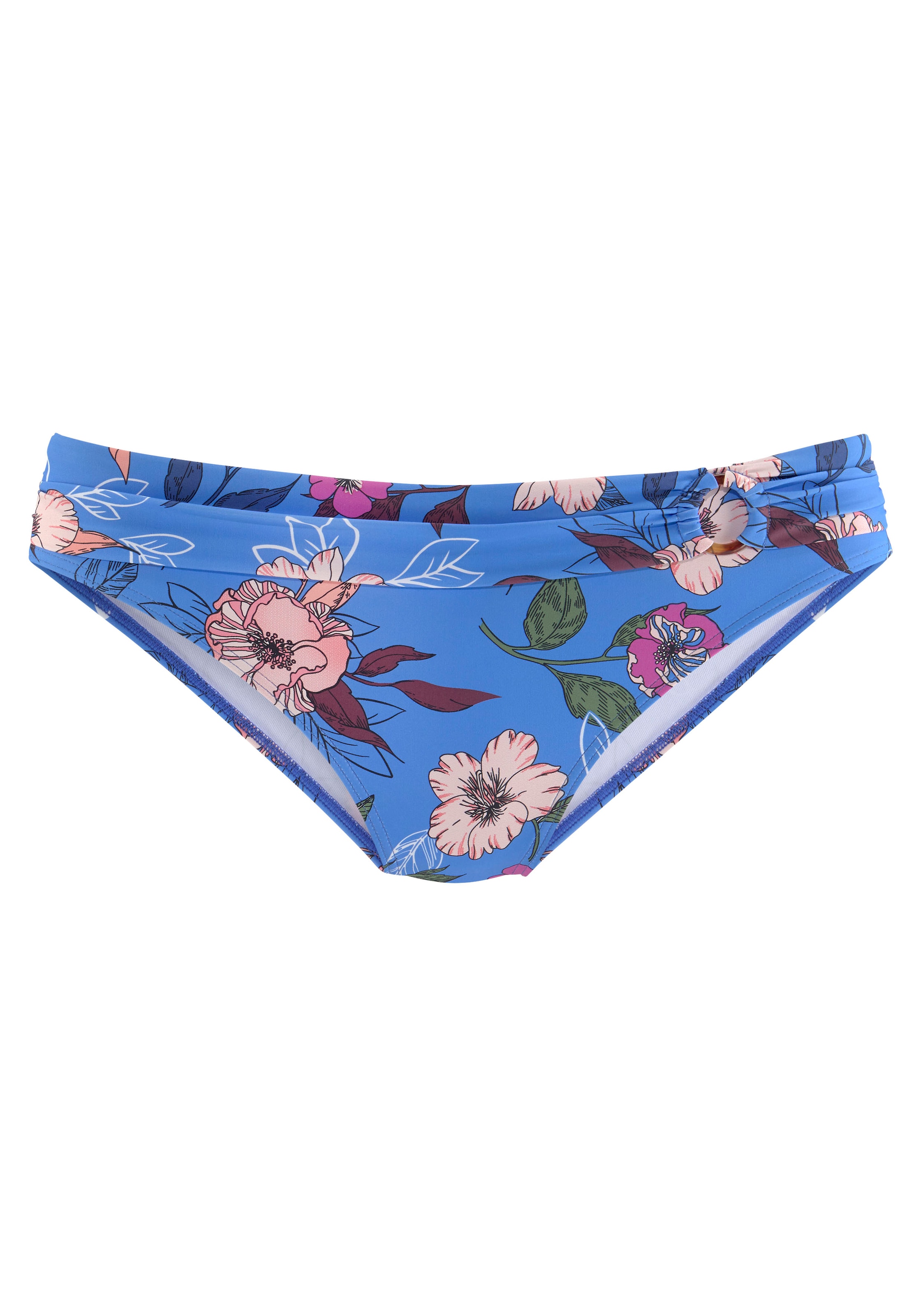 s.Oliver Bikini-Hose »Maya«, mit floralem Design und Umschlagbund