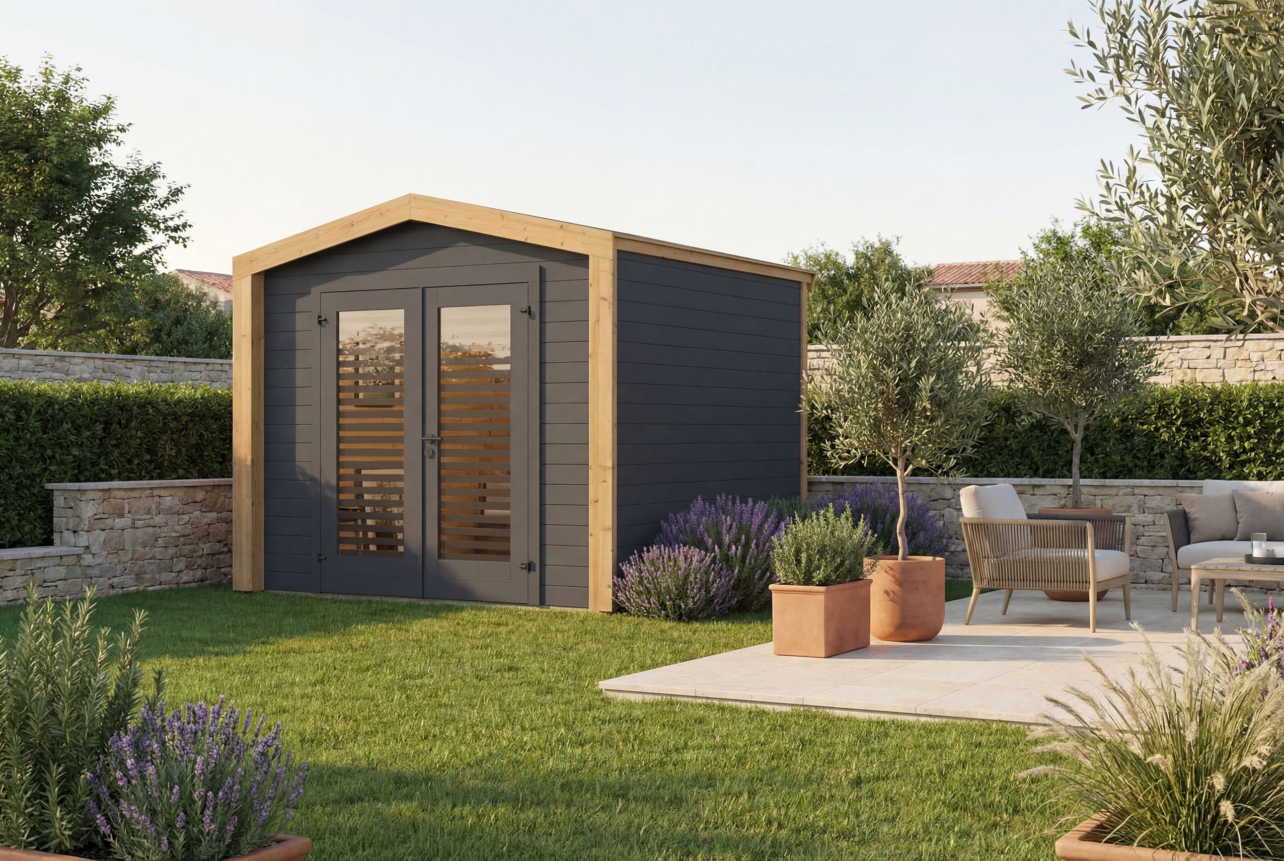 weka Gartenhaus "Killarney" Doppeltür mit Lamellen