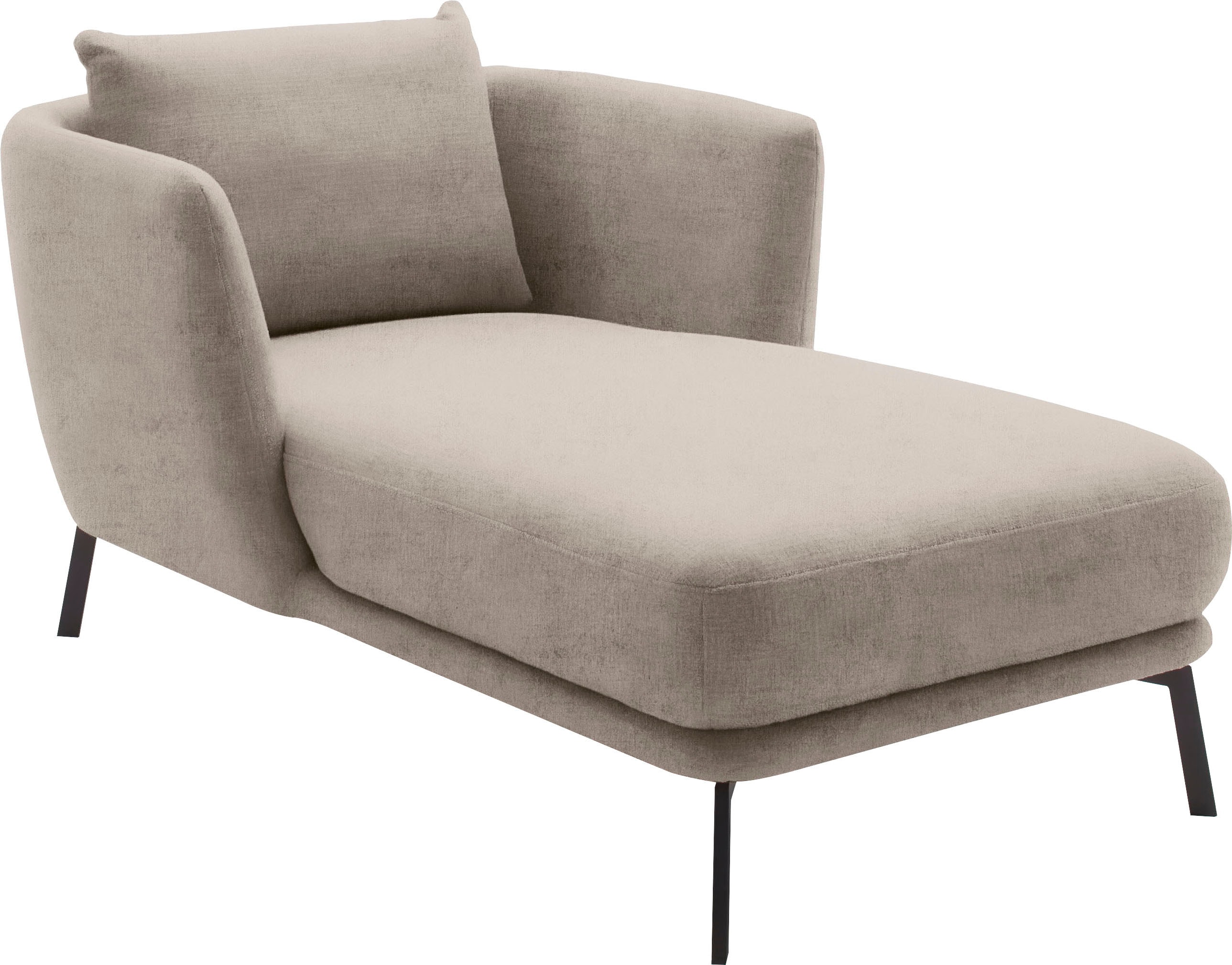 SCHÖNER WOHNEN-Kollektion Chaiselongue "Pearl - 5 Jahre Hersteller-Garantie, auch in Bouclé. Recamiere, bequem" Maße (B/H/T): 101/71/161 cm, Füße aus Metall