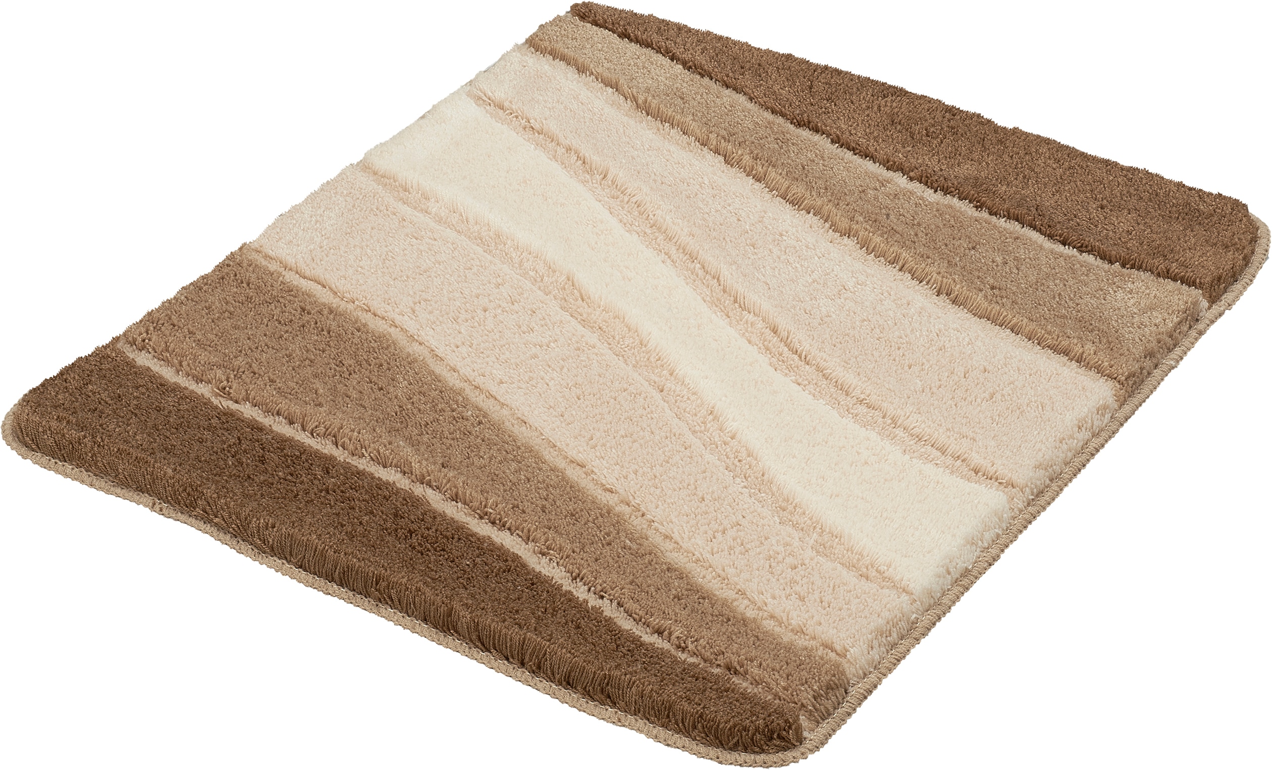 Kleine Wolke Badematte "Ocean, Badvorleger, Badezimmer Teppich" Höhe 21 mm rutschhemmend beschichtet fußbodenheizungsgeeignet Badteppich, Wellen Design, mit Farbverlauf, Hoch-Tief Effekt, waschbar
