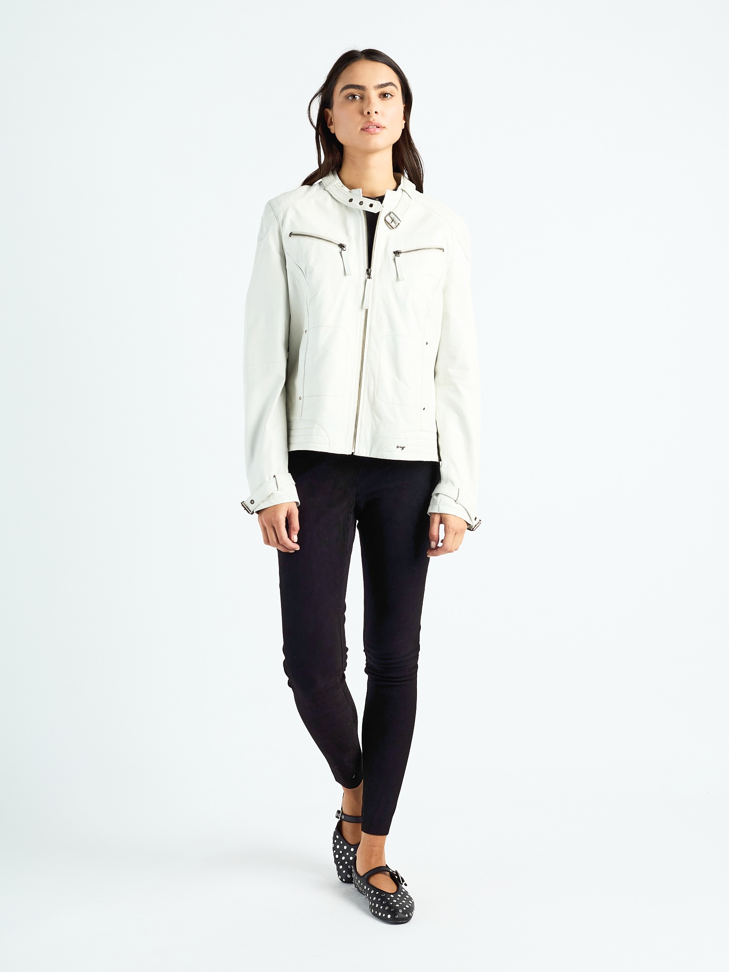MAZE 31Ryana Leather Jacket White XXL 3