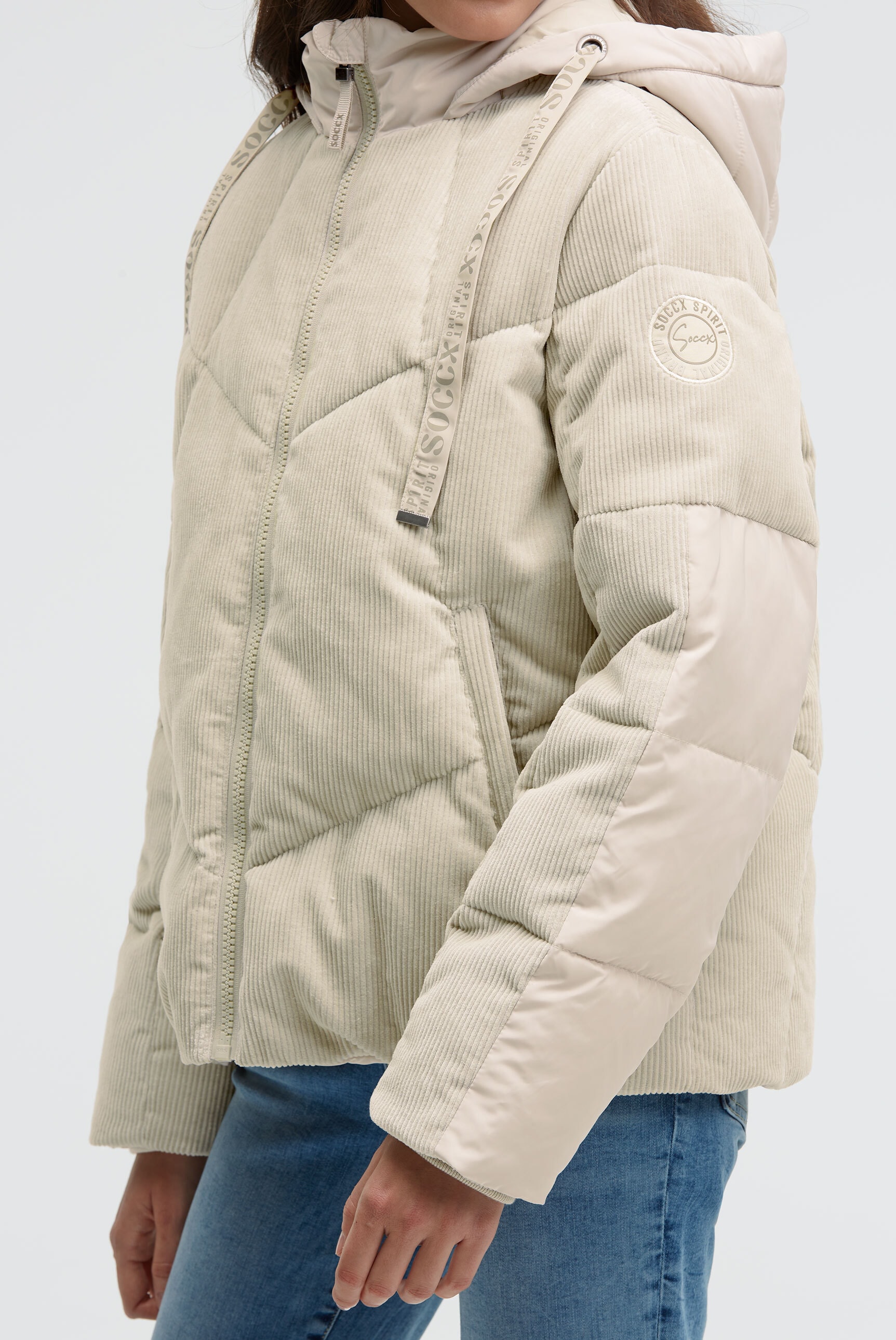 SOCCX Winterjacke mit Kapuze mit Windfangleiste