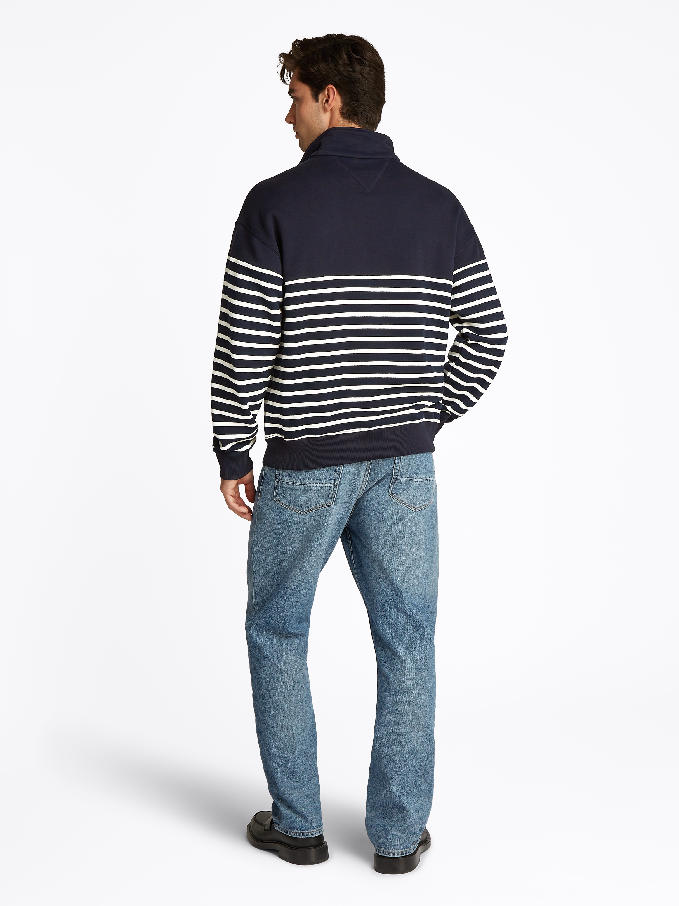 Tommy Hilfiger Sweatshirt »PLACED STRIPE 1/4 ZIP«, Mit Rundhalsausschnitt