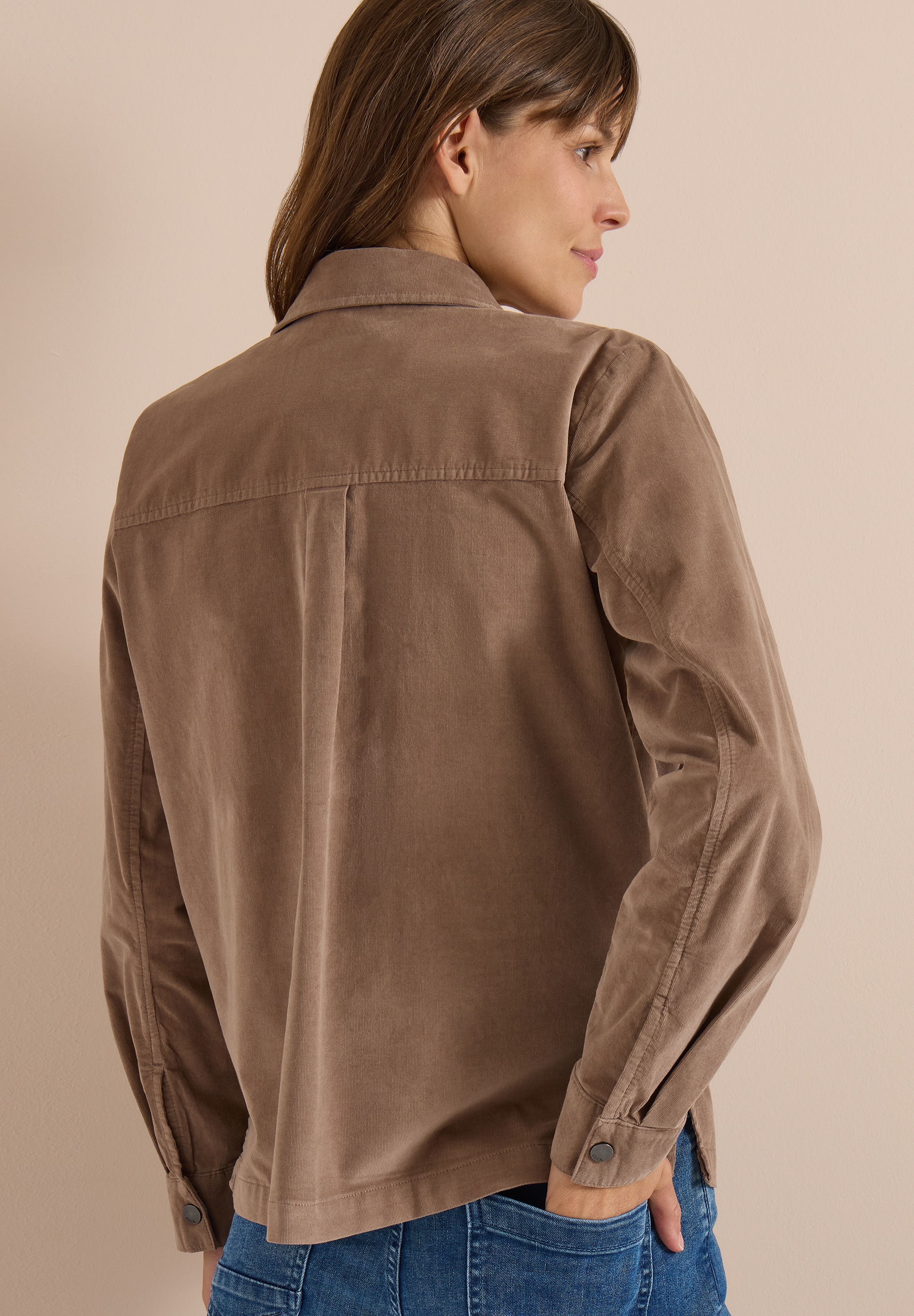 Cecil Cordjacke Feincord Overshirt, Baumwollmix, Brusttaschen