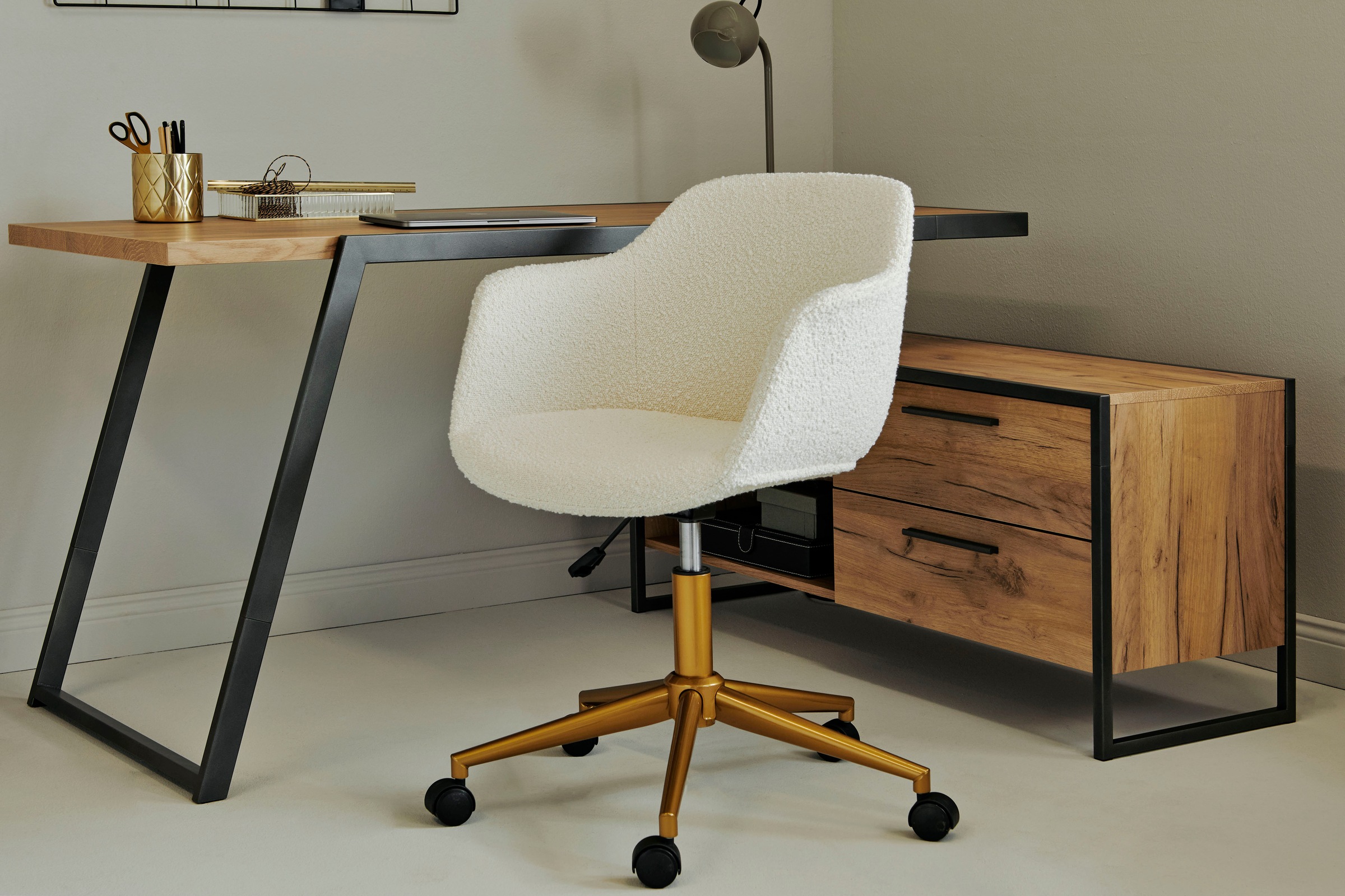 Jahnke Schreibtischstuhl "SHELL WORX" () 1 Stk. Bouclé Büro-/ Schreibtischs günstig online kaufen