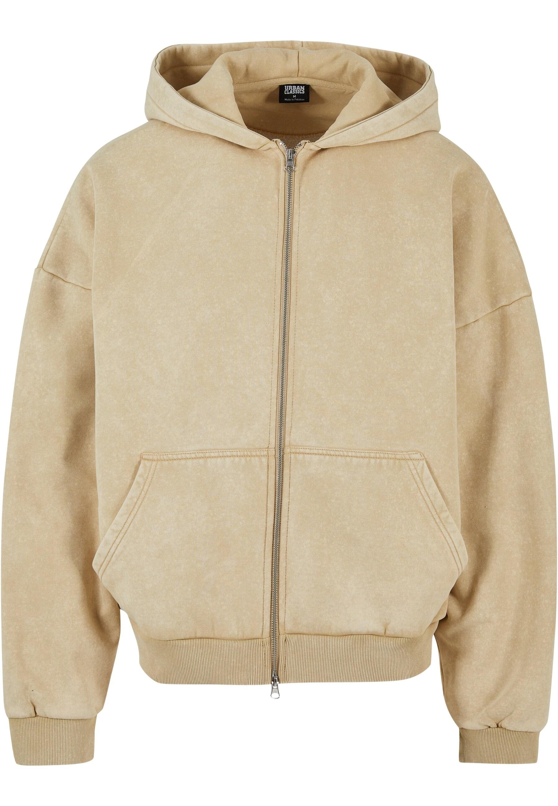 URBAN CLASSICS Sweatjacke "Urban Classics Herren Heavy Stone Washed 90s Zip Hoodie"