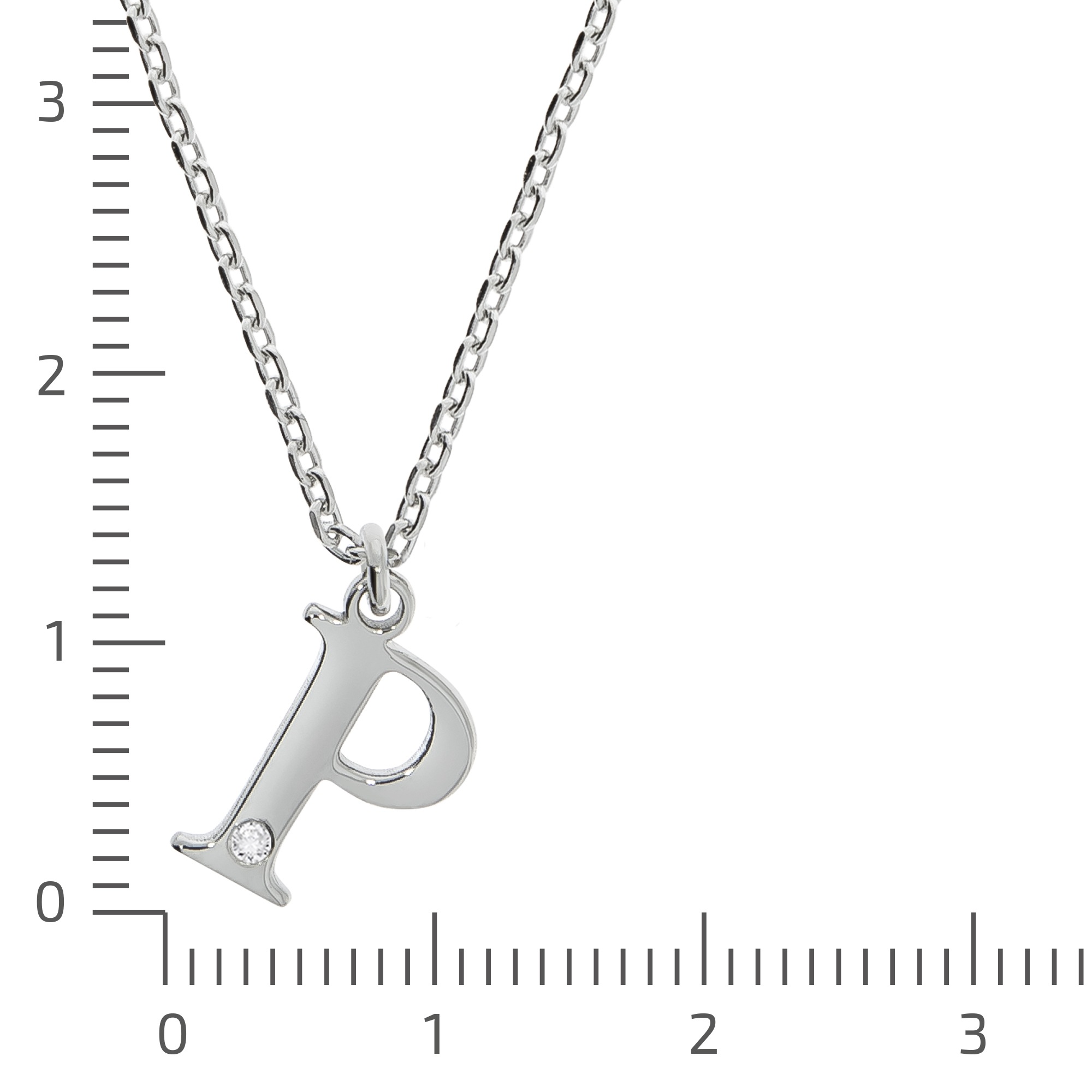 Diamonds by Ellen K. Kette mit Anhänger »Silber 925 mit 1x Diamant 0,008ct. Buchstabe P«