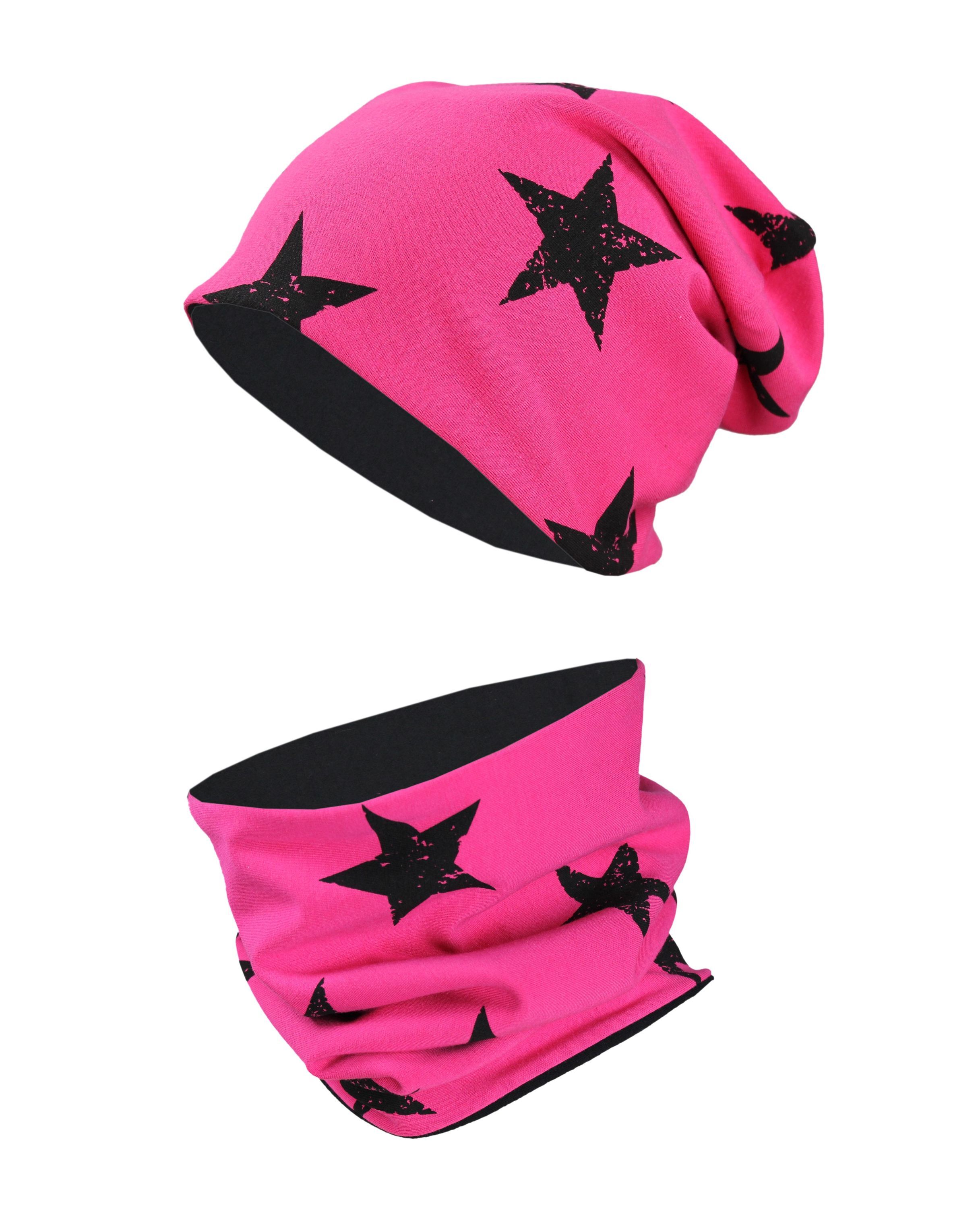 TupTam Beanie "Mütze Unisex Kinder Beanie Mütze Schlauchschal Set"