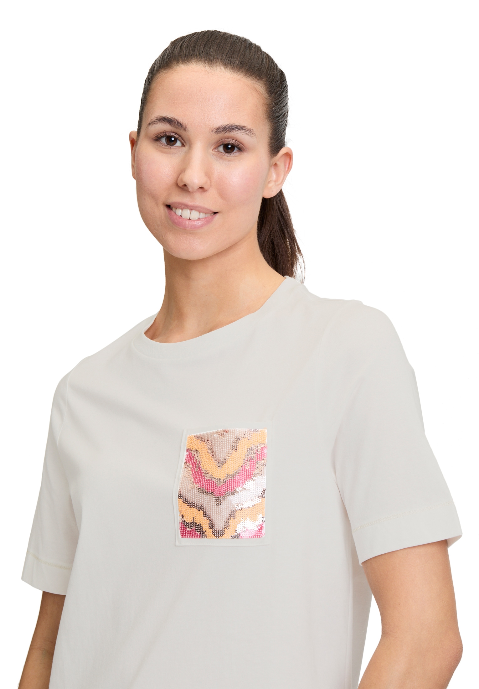 Cartoon Kurzarmshirt »Cartoon Halbarm-Shirt mit Rundhalsausschnitt«, (1 tlg.), Stickerei
