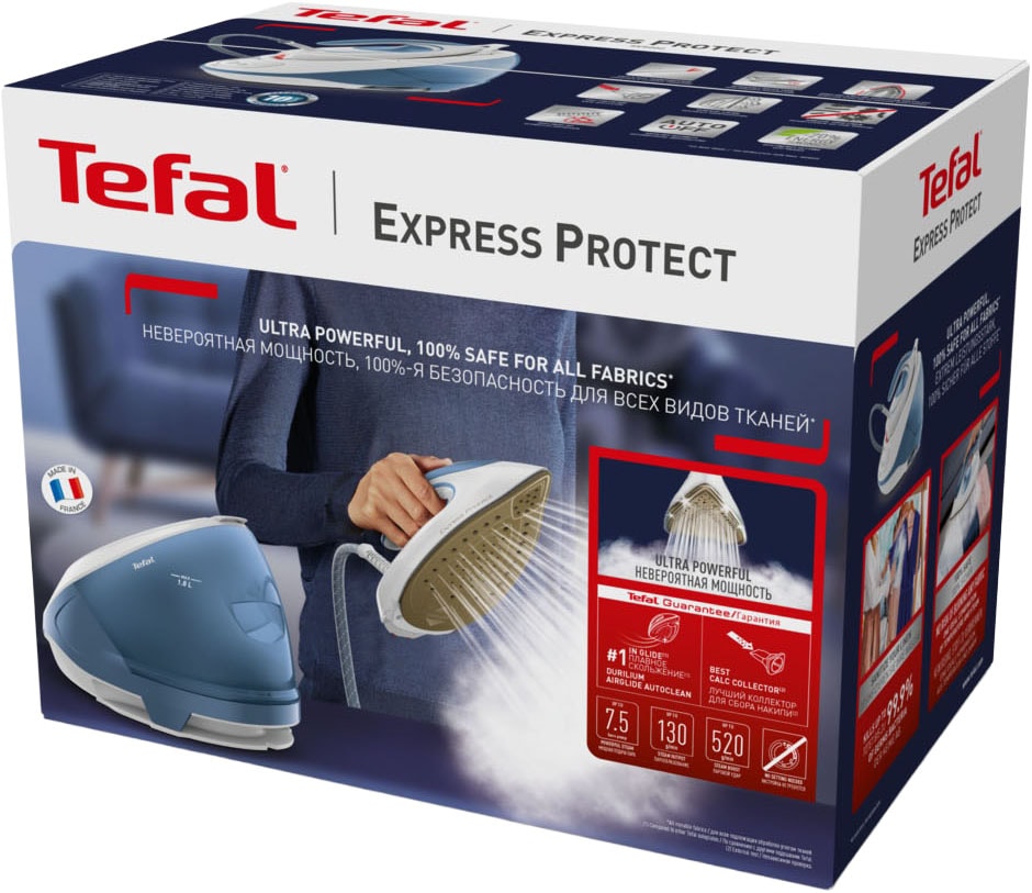 Tefal Dampfbügelstation »Express Protect« 7,5 Bar, Dampfstoß: 520 g/Min., Dauerdampfmenge: 130 g/Min., SV9202