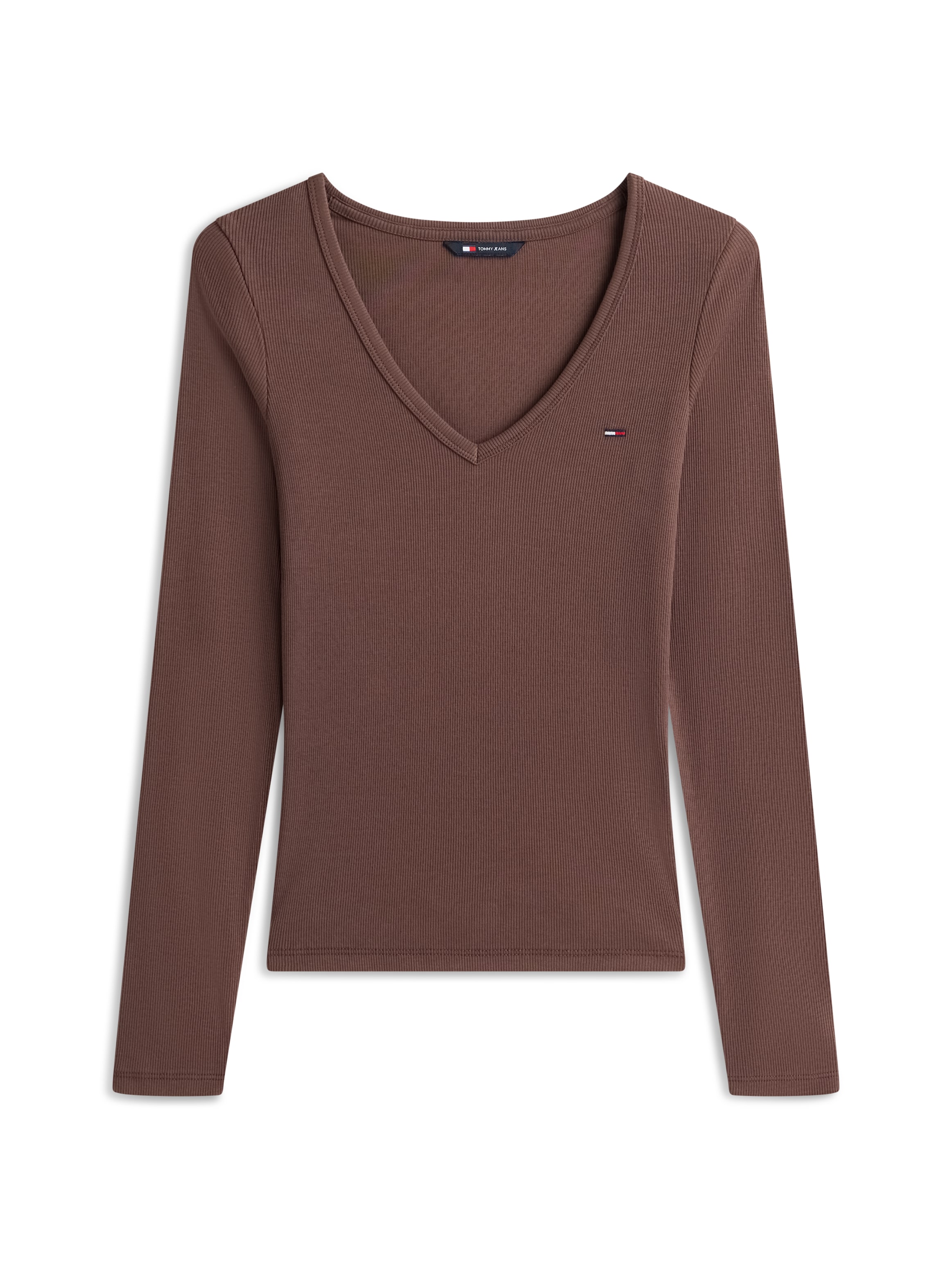 Tommy Jeans Langarmshirt »TJW SLIM ESSENTIAL RIB V LS«