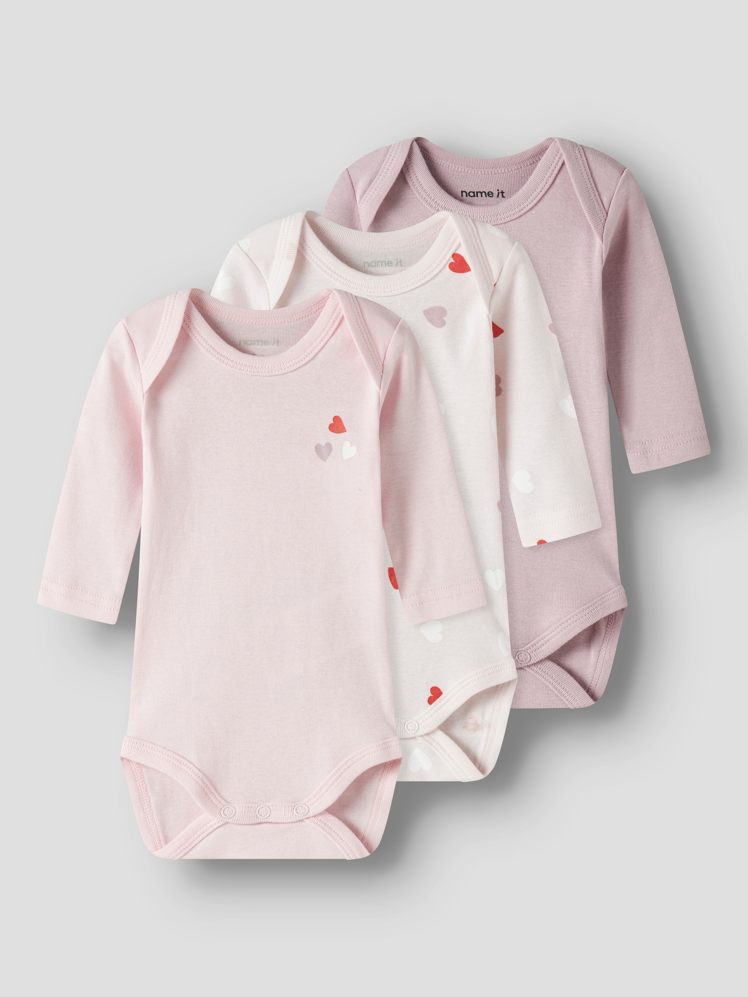 Name It Langarmbody »NBFBODY 3P LS CARINARIA HEART NOOS« Packung, 3 tlg.