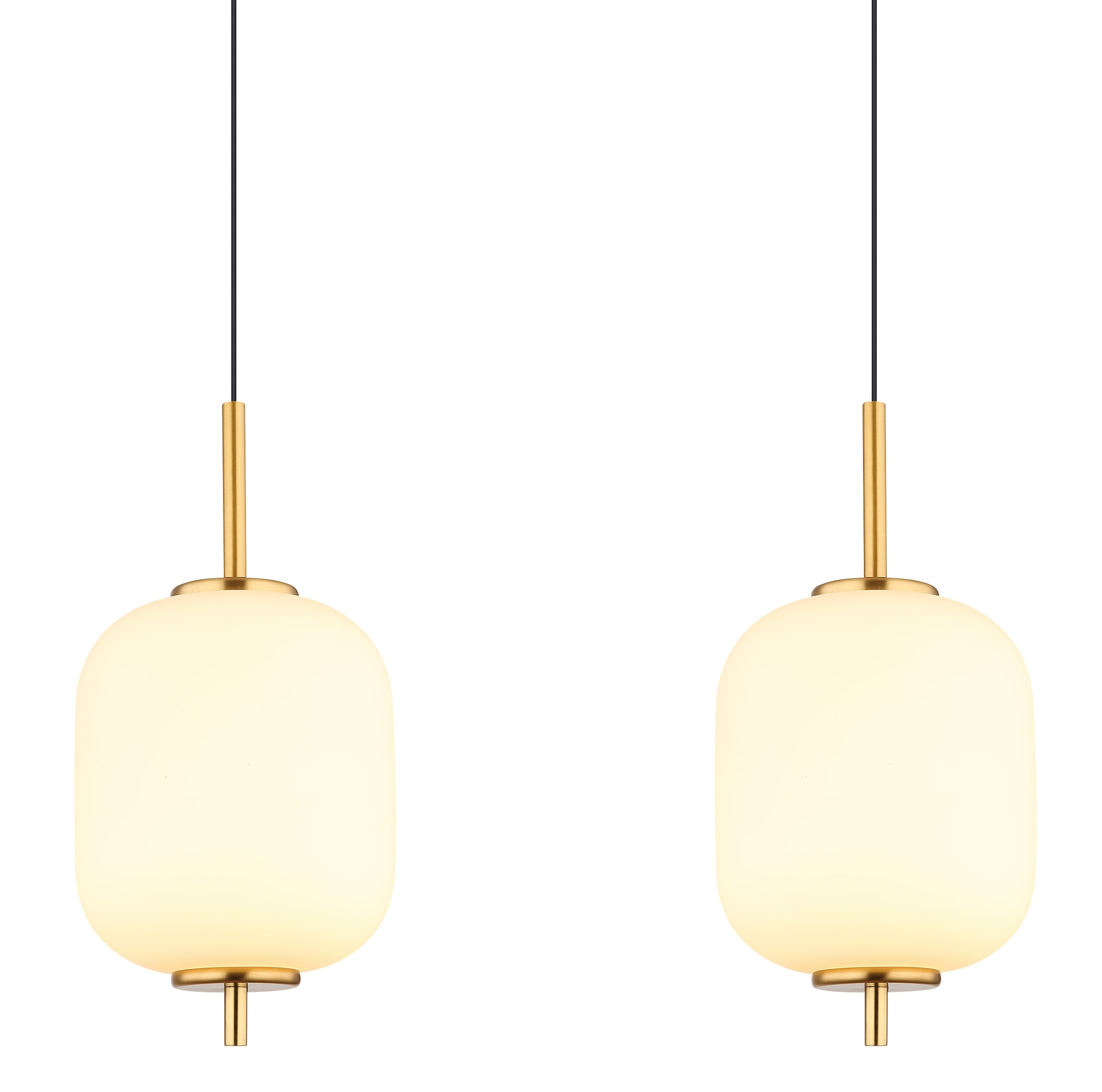 GLOBO LIGHTING LED Pendelleuchte »EWALD«, Leuchtmittel LED-Modul | LED fest integriert, Hängelampe/Hängeleuchte/Glas opal/höhenverstellbar/messingfarben