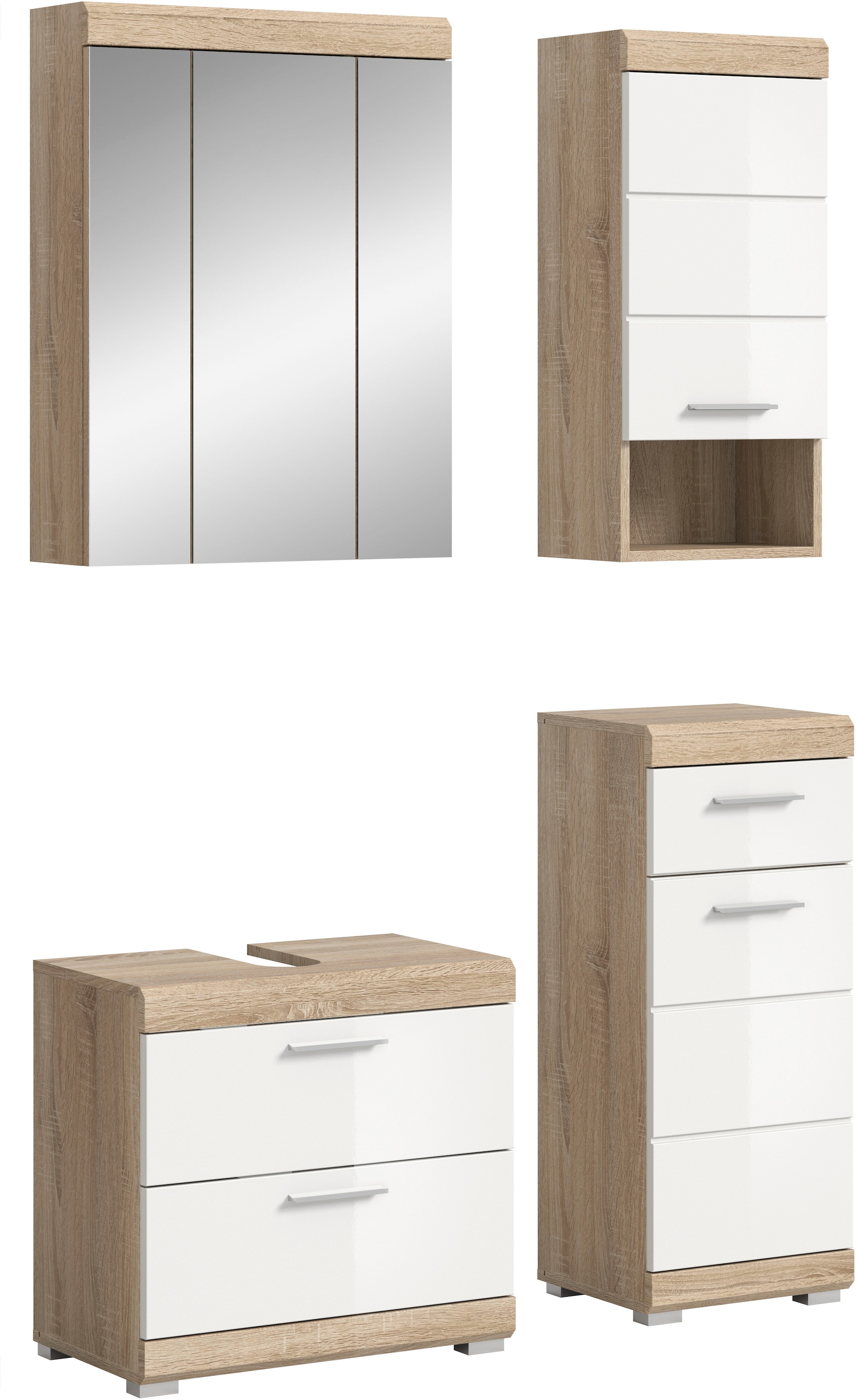 welltime Badmöbel-Set "SIENA, 4 teilig, bestehend aus:" Set, TOPSELLER, 4 Stk. tlg.