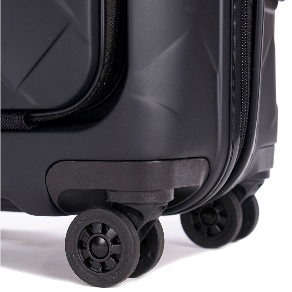 Stratic Hartschalen-Trolley »Leather&More S mit Vortasche, matt black«, 4 Rollen