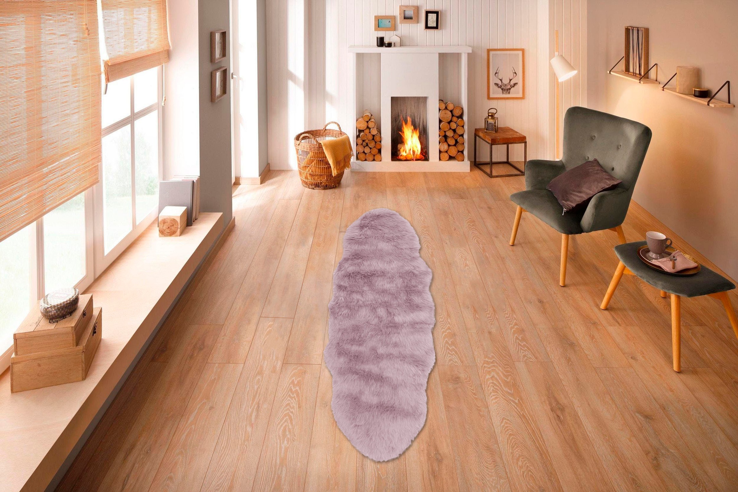 my home Hochflor-Teppich "Valeria Fellteppich kuschelig" fellförmig 60 mm H günstig online kaufen