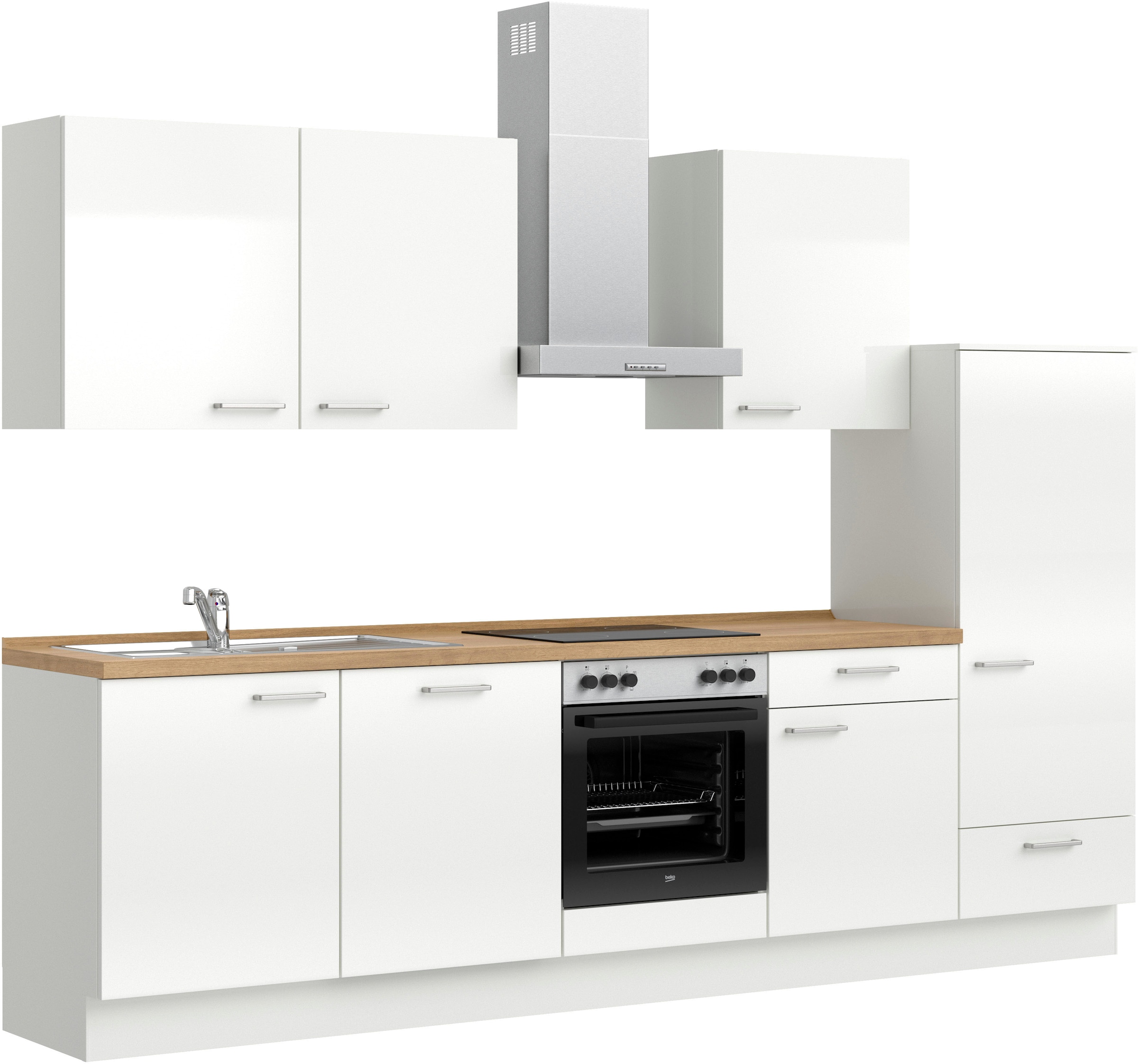 nobilia® Küchenzeile »"Flash I"«, vormontiert, Ausrichtung wählbar, Breite 300 cm, wahlw. mit E-Geräten