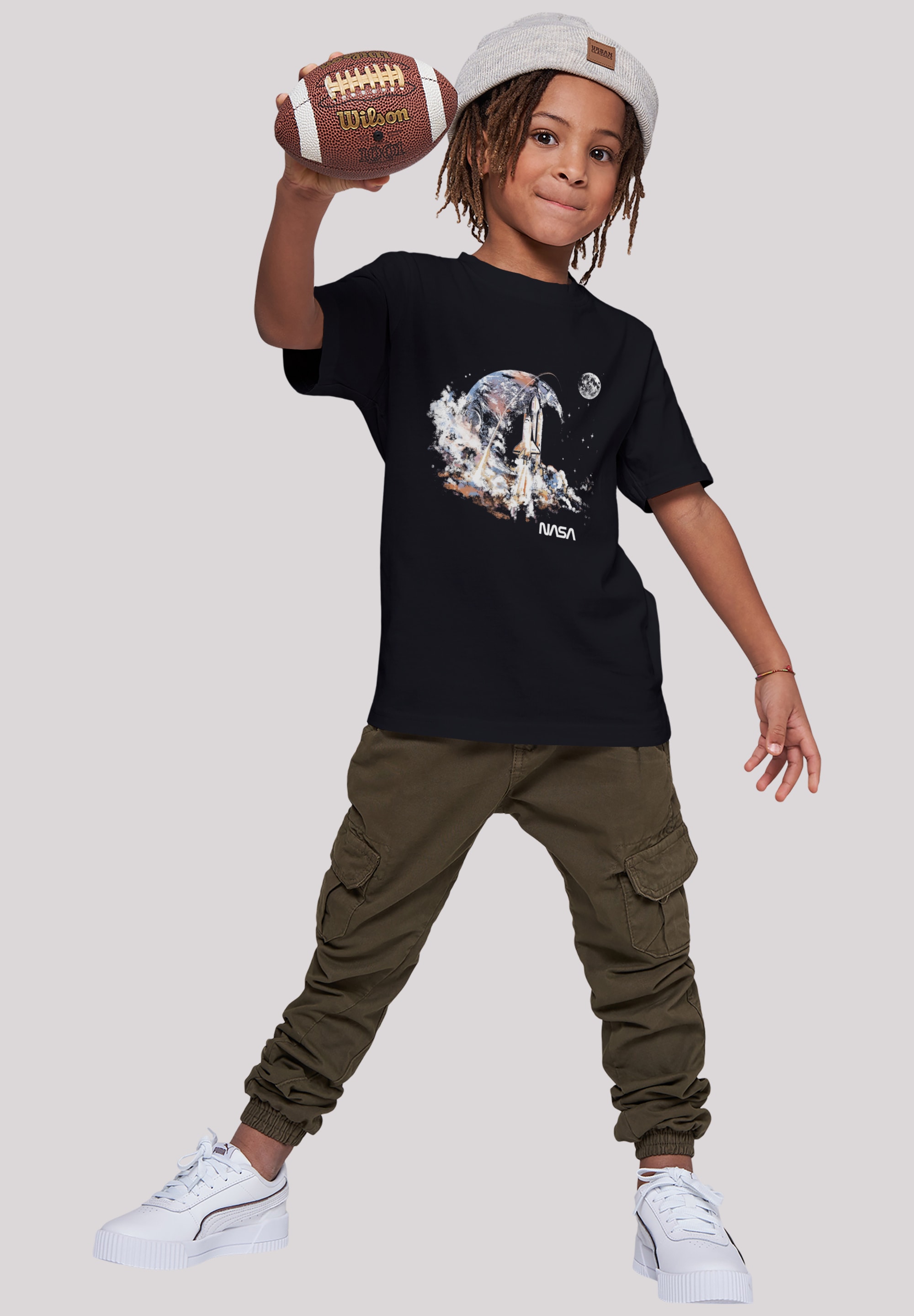 F4NT4STIC T-Shirt »NASA Take Off Earth Montage«, Premium Qualität