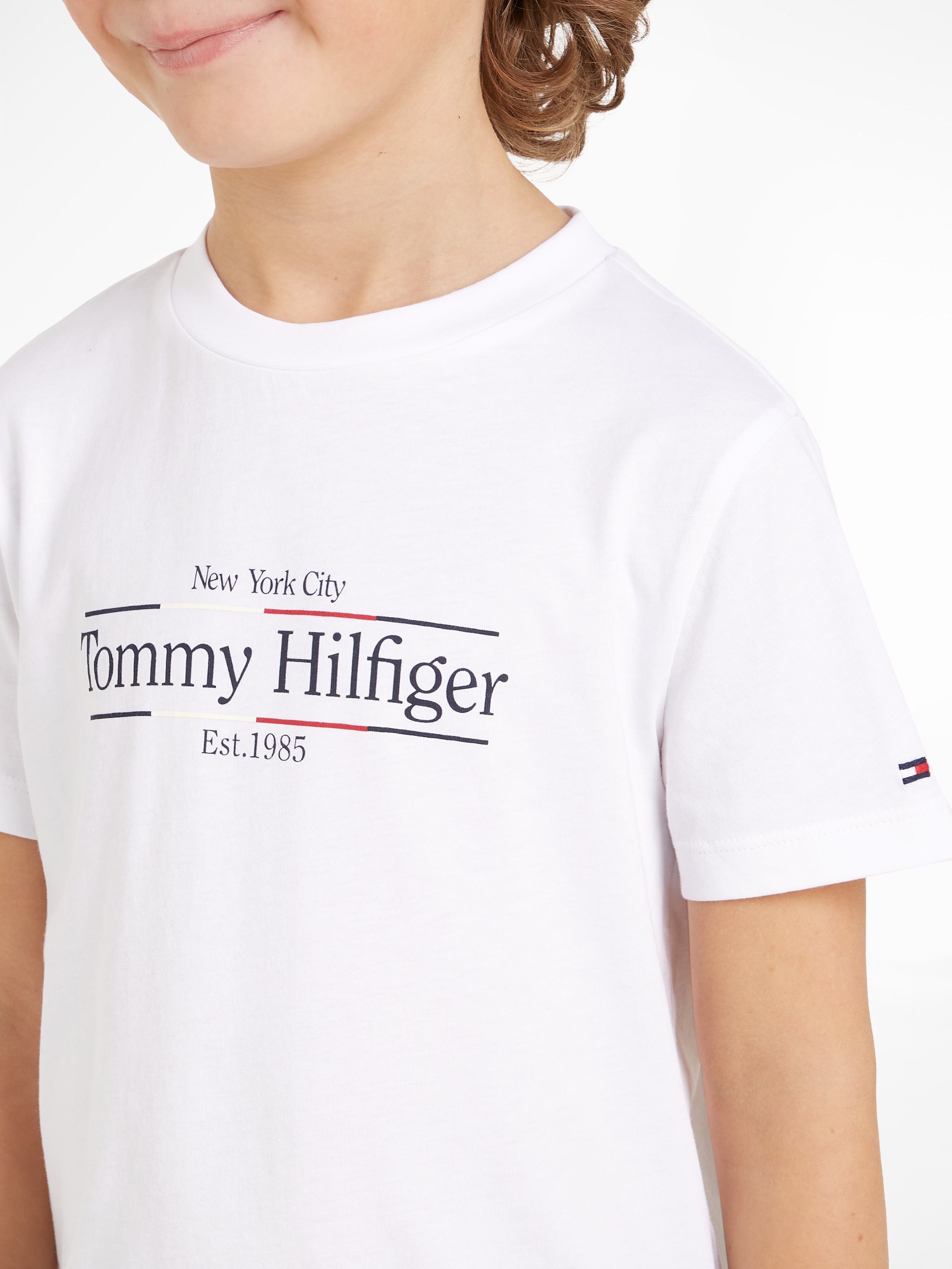 Tommy Hilfiger Kurzarmshirt »ICON PRINT REGULAR TEE SS«, Kinder bis 16 Jahre mit Logoprägung