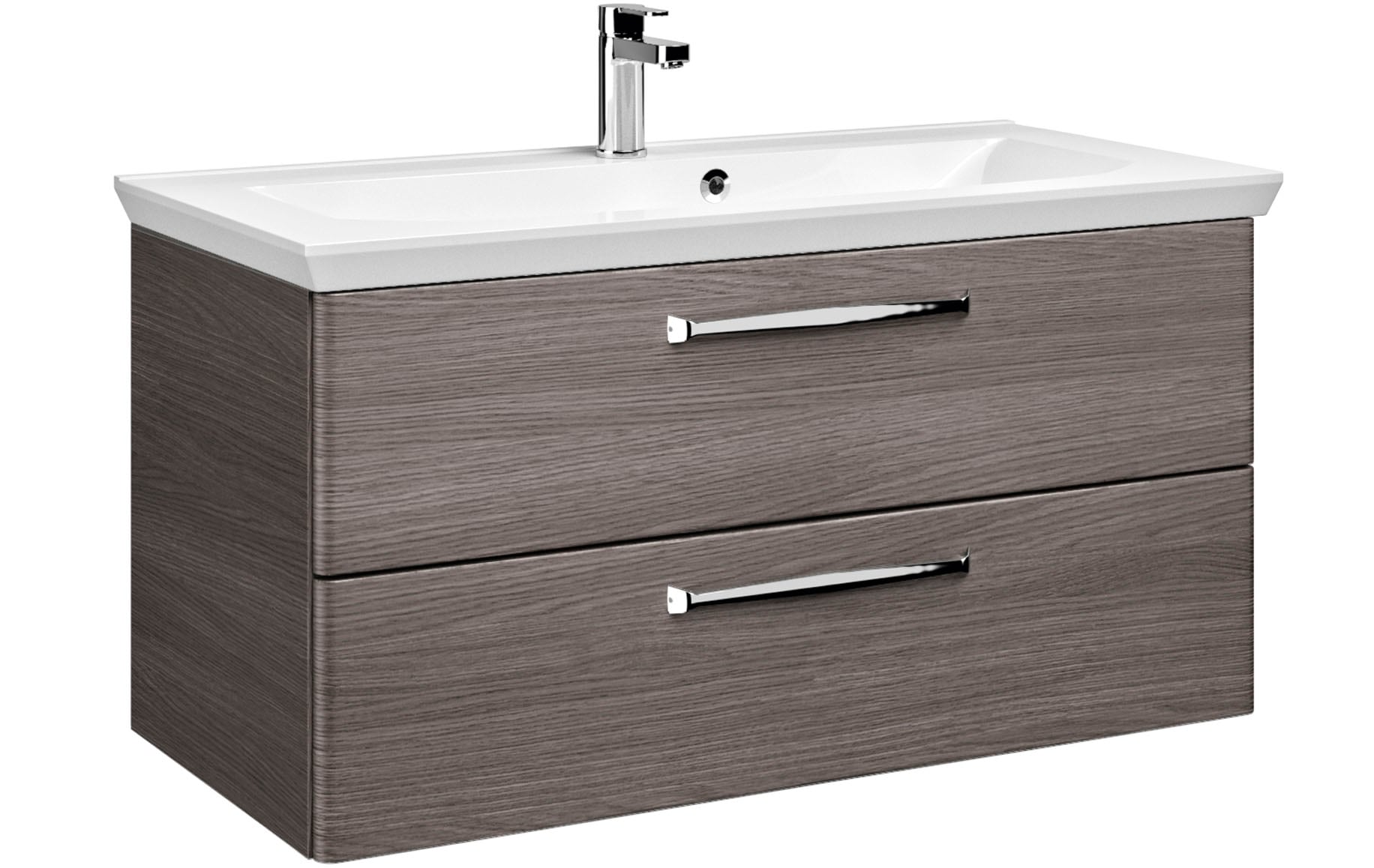 Saphir Badmöbel-Set »Trentino 2-tlg Mineralmarmor-Waschtisch, Spiegelschrank mit LED-Profil«, (3 St.), Badmöbel-Set 110cm breit, inkl. Türdämpfer, 3 Türen, 2 Auszügen