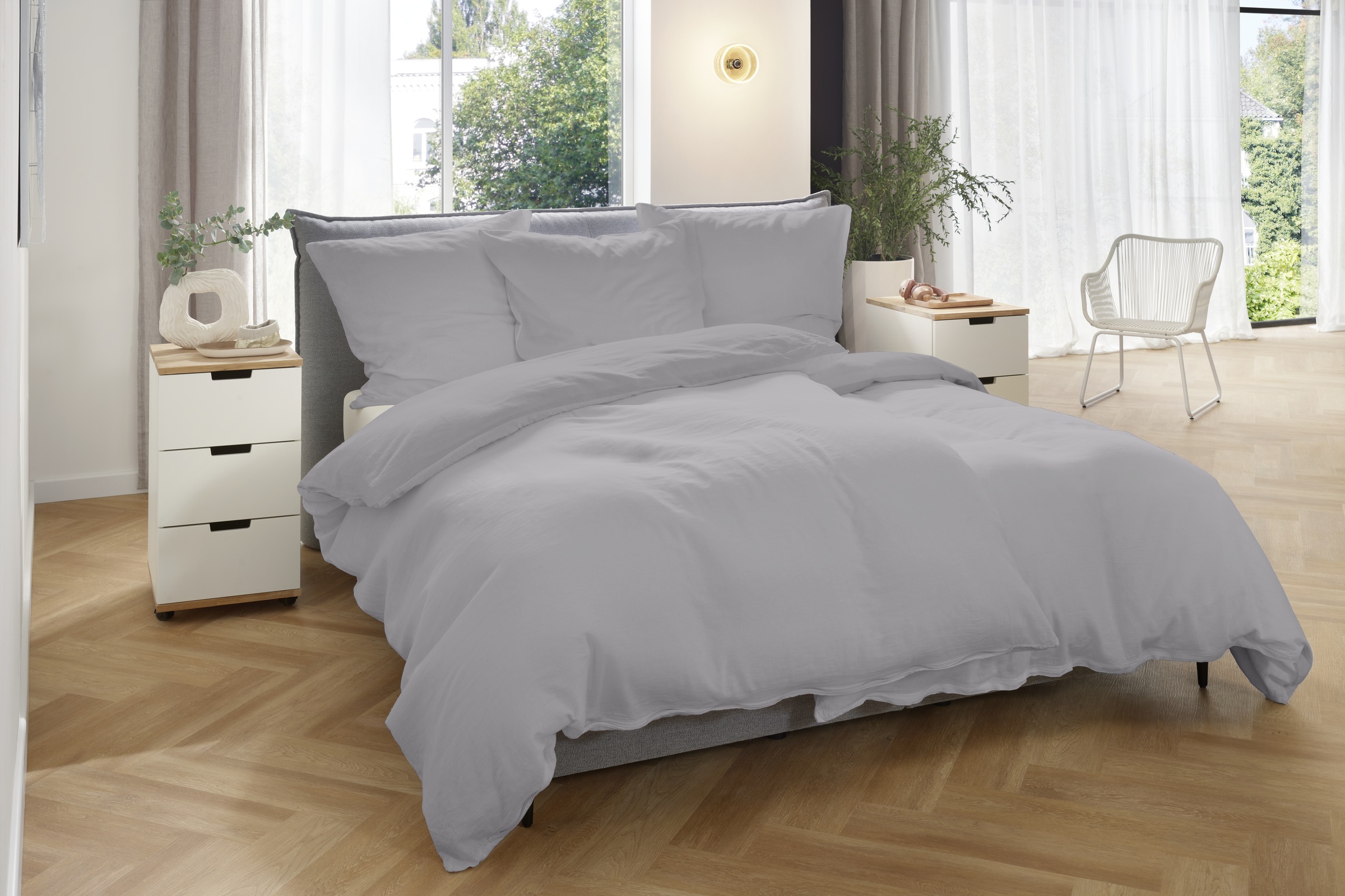 Primera Bettwäsche "Halbleinen-Bettwäsche" 2 tlg. tlg. Uni günstig online kaufen