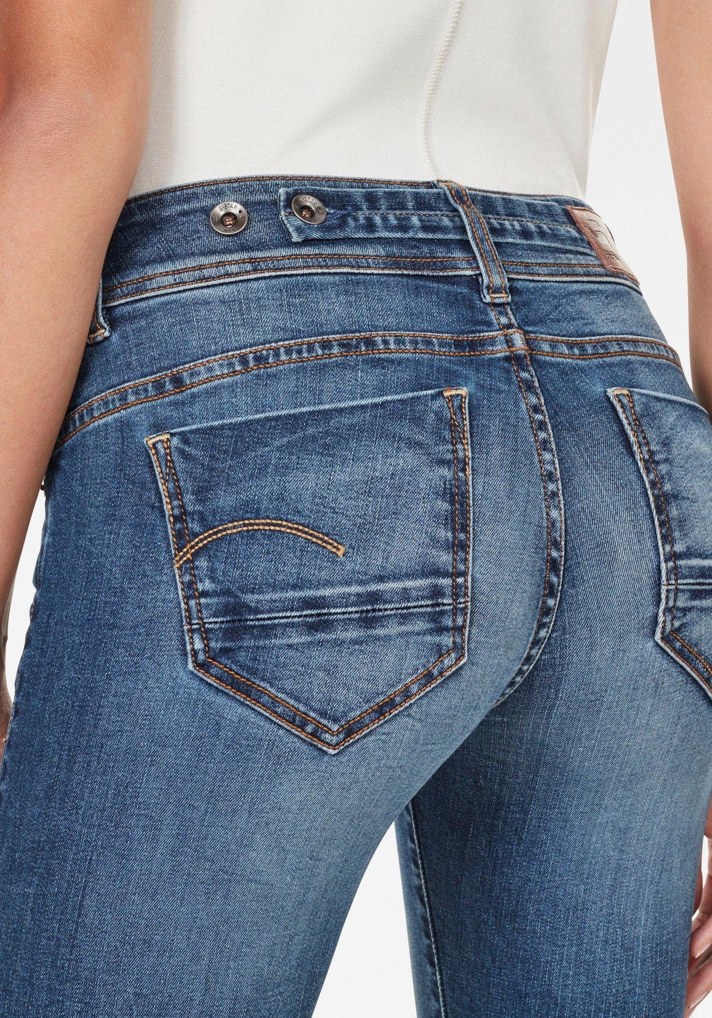 G-Star RAW Straight-Jeans »Midge Straight Women«, mit Used-Effekten