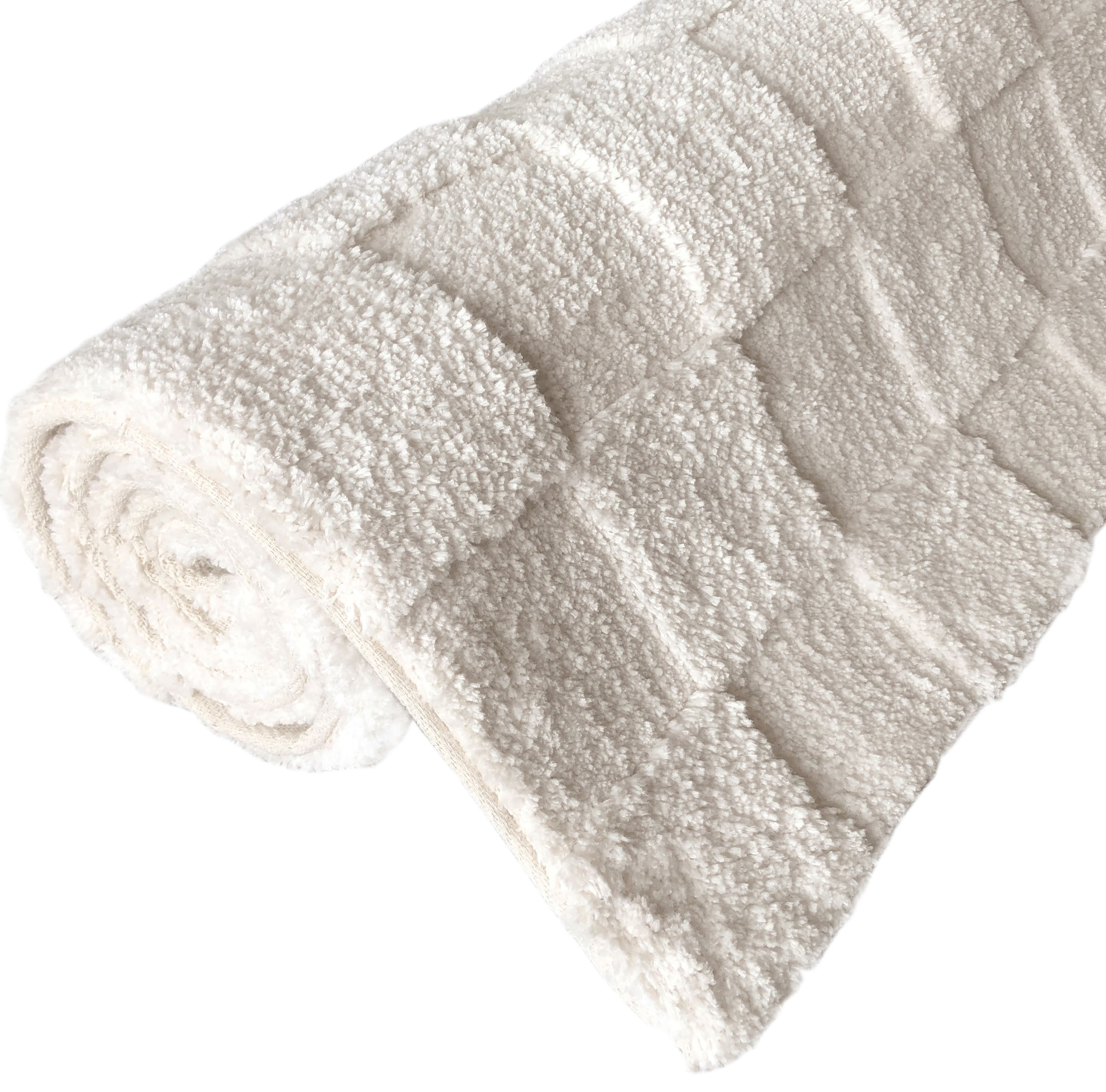 LeGer Home by Lena Gercke Teppich »Esmé, Hochflor-Teppiche, weich, Boho«, rechteckig, 23 mm Höhe, Hoch-Tief-Struktur, Uni, Kästchen, Wohnzimmer, Schlafzimmer, Esszimmer