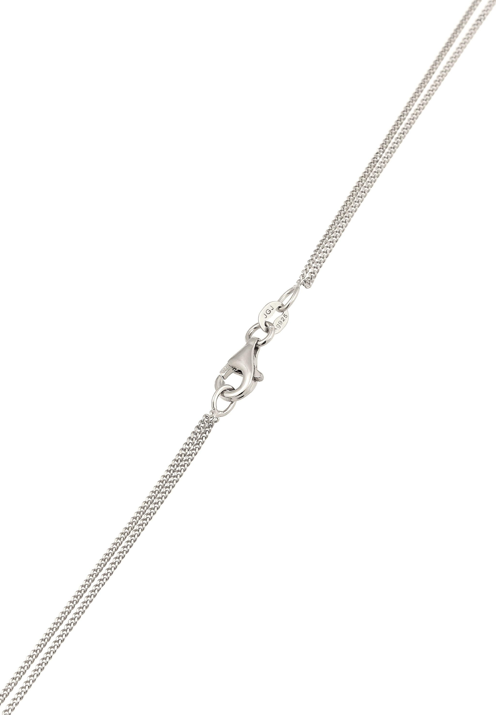 Elli Silberkette »Halskette Layer mit Kristallen von Swarovski® Weiß 925 Sterling Silber«
