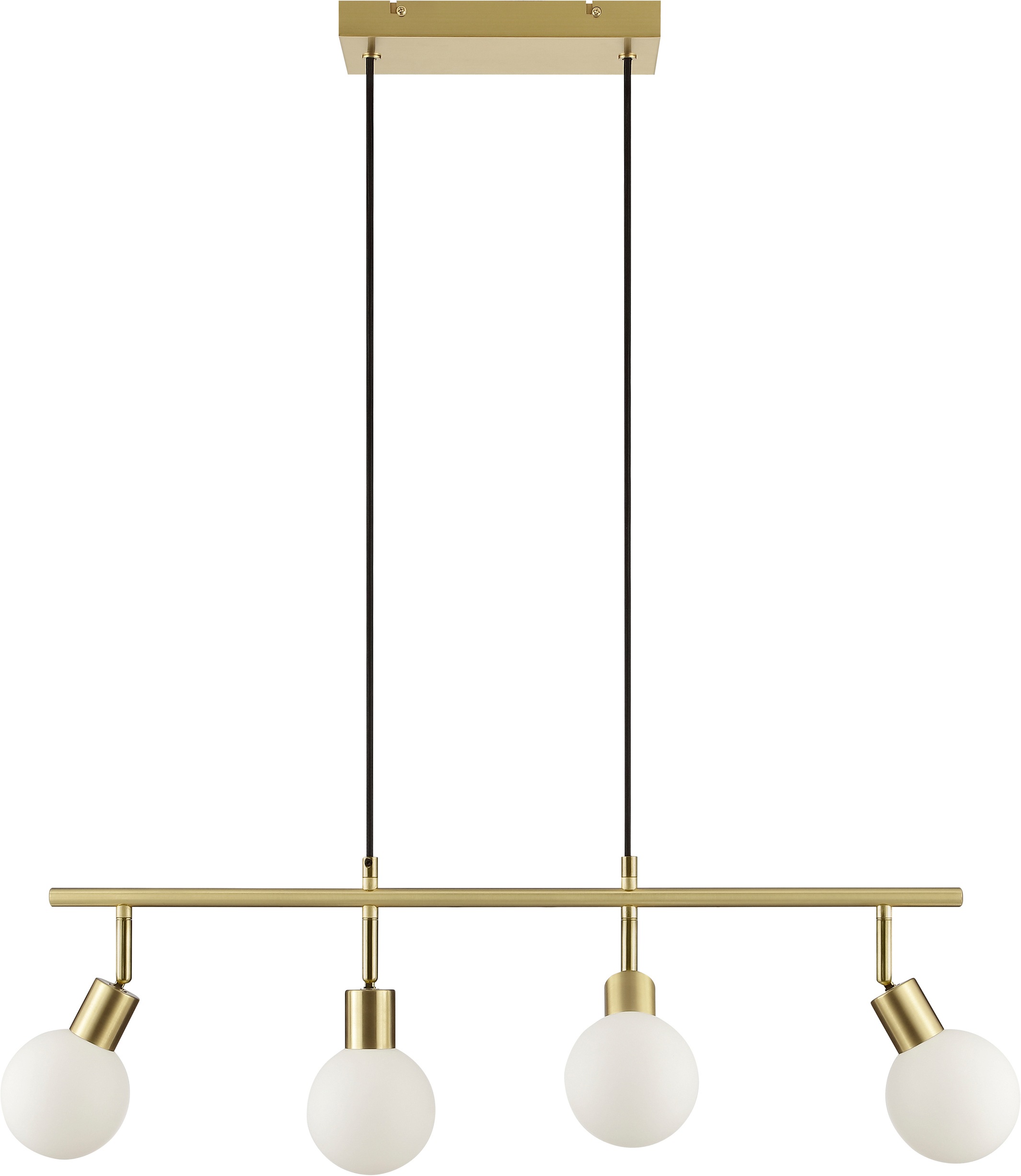 Brilliant Pendelleuchte »Jorge« G9 1 Stk. 78 x 13 x 120 cm, 4x G9 Fassung, Metall Glas, messing gebürstet weiß