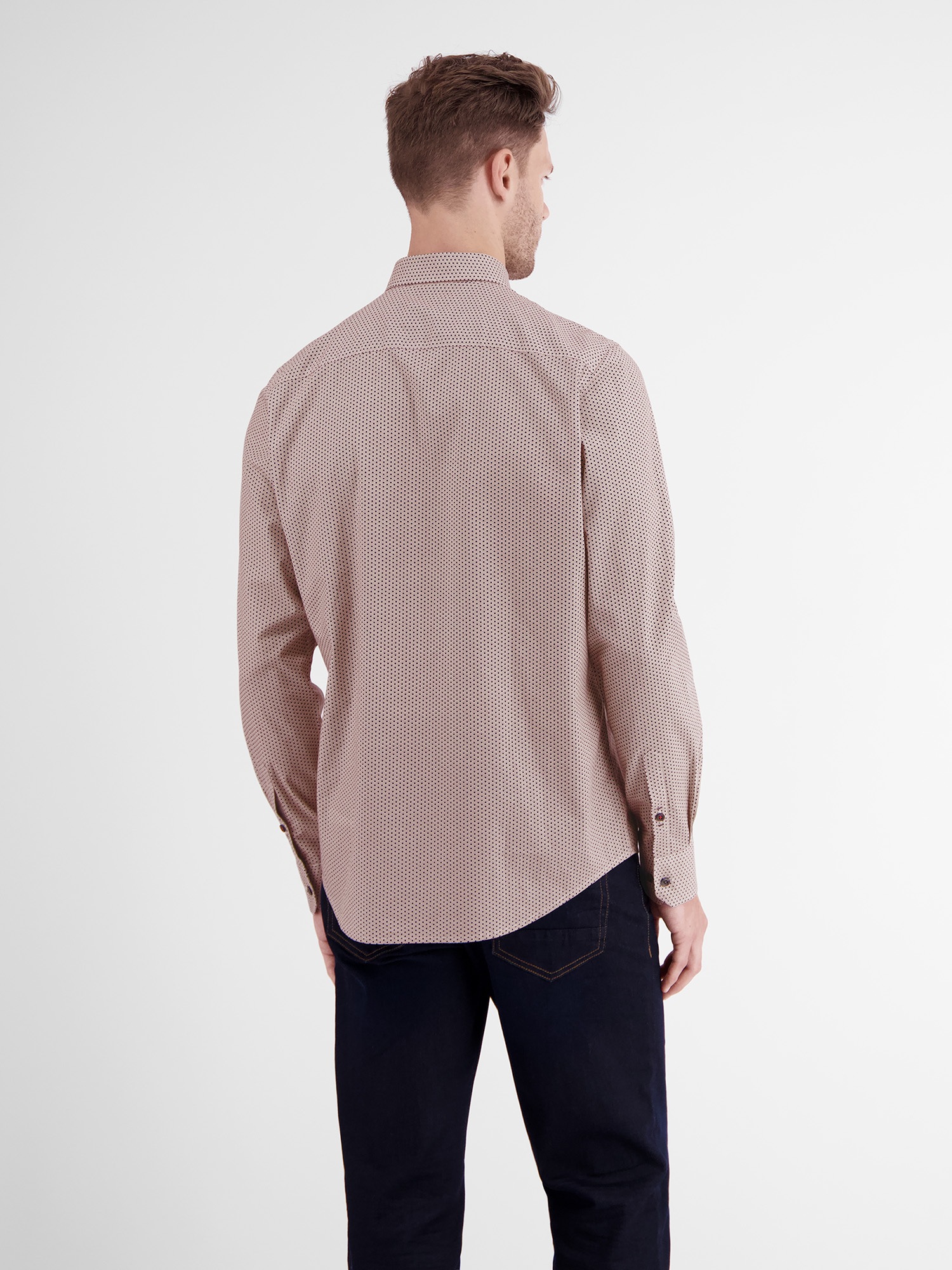 LERROS Langarmhemd "Langarmhemd mit AOP und Haifischkragen" günstig online kaufen